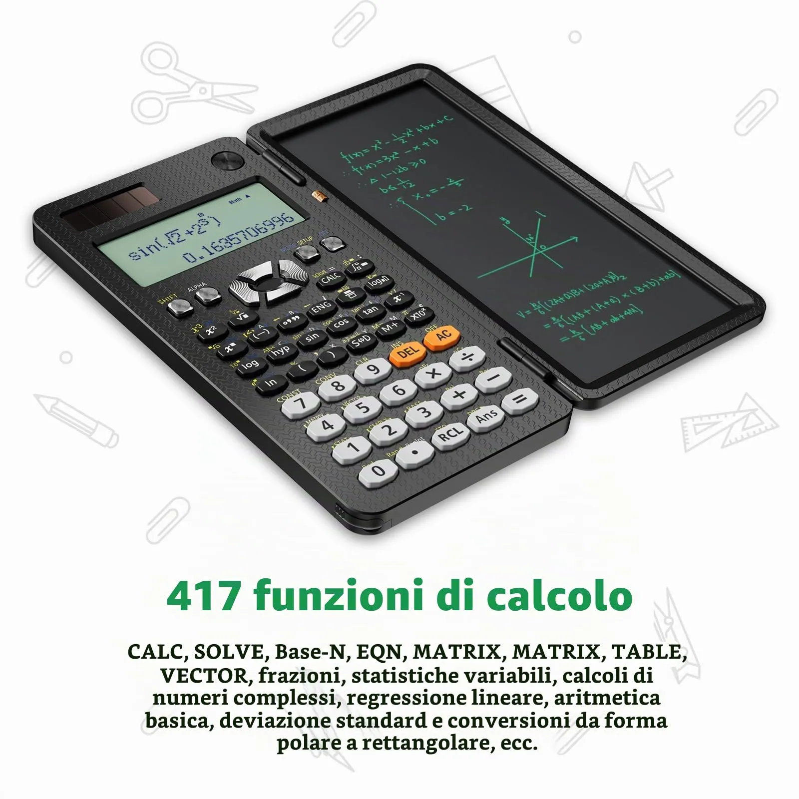 NEWYES Calcolatrice scientifica 991ES con tavoletta e penna, 417 funzioni - immagine 2