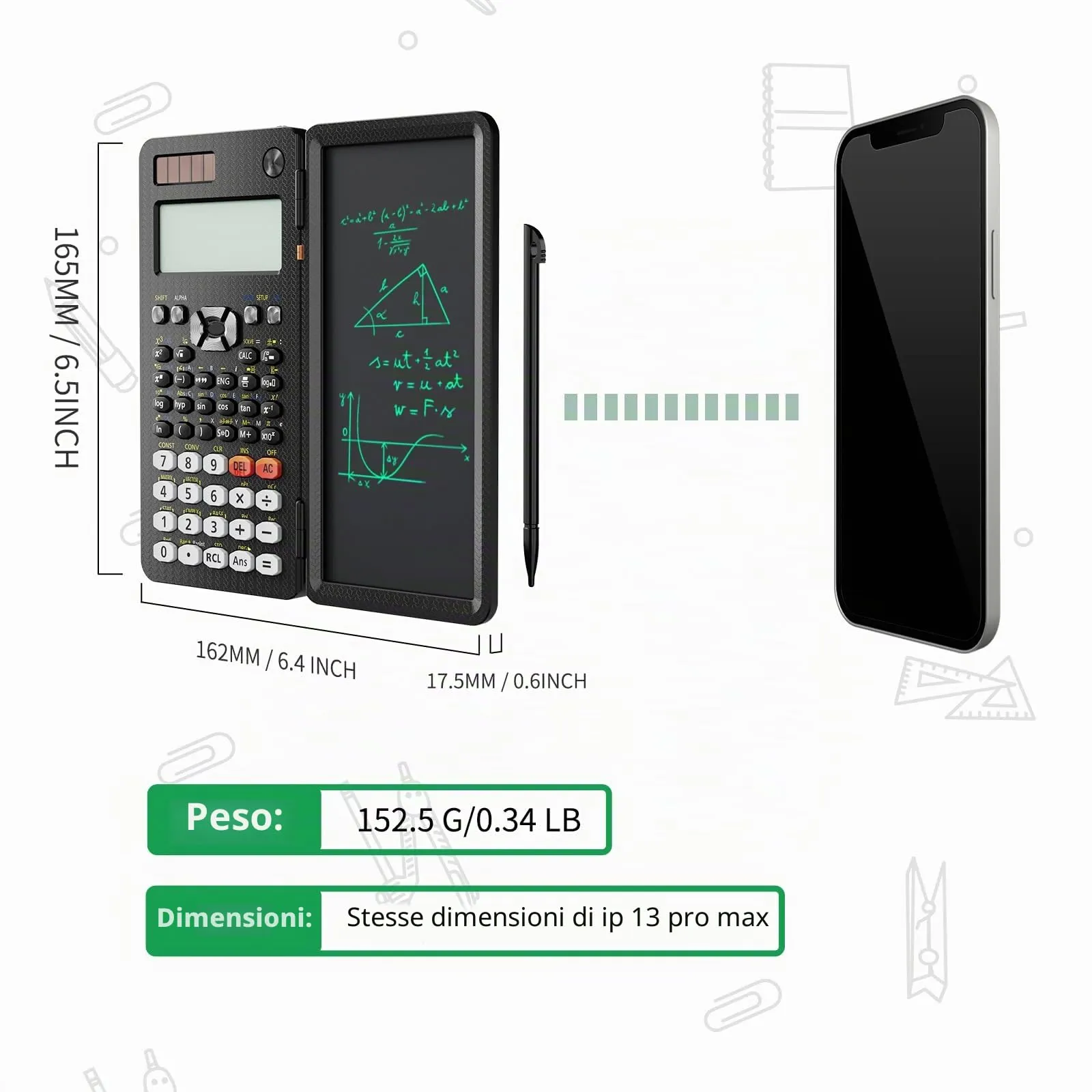 NEWYES Calcolatrice scientifica 991ES con tavoletta e penna, 417 funzioni - immagine 5
