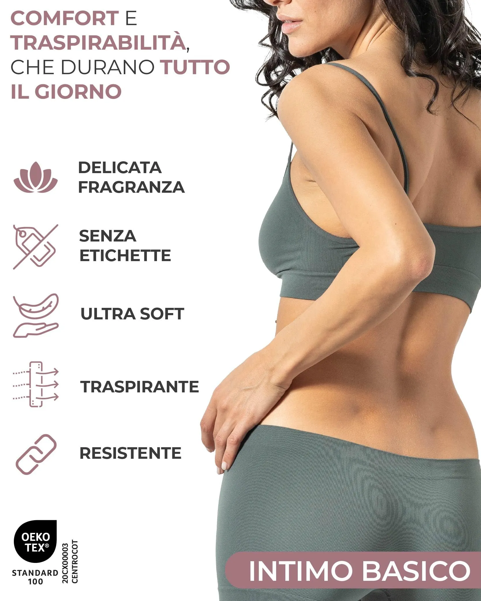 Risalti Reggiseno Senza Ferretto Spalla Stretta, Bralette Donna Senza Cuciture, 3 pz - immagine 3