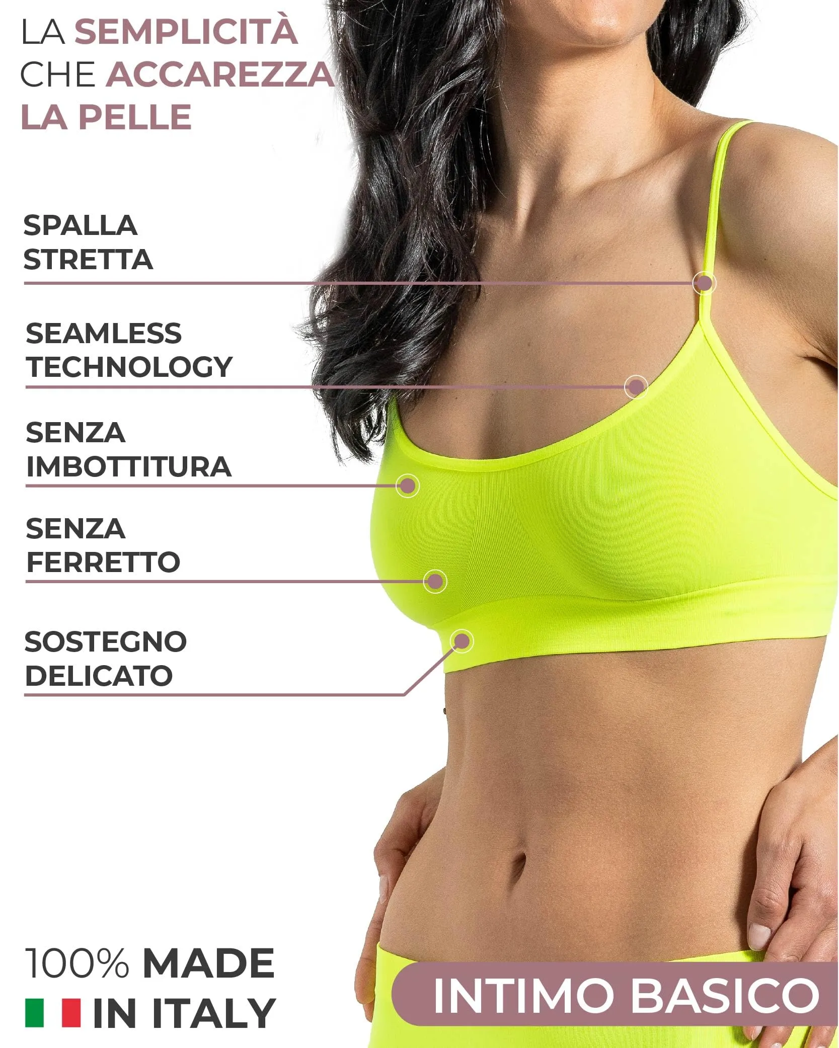 Risalti Reggiseno Senza Ferretto Spalla Stretta Seamless, 3 pz - immagine 2