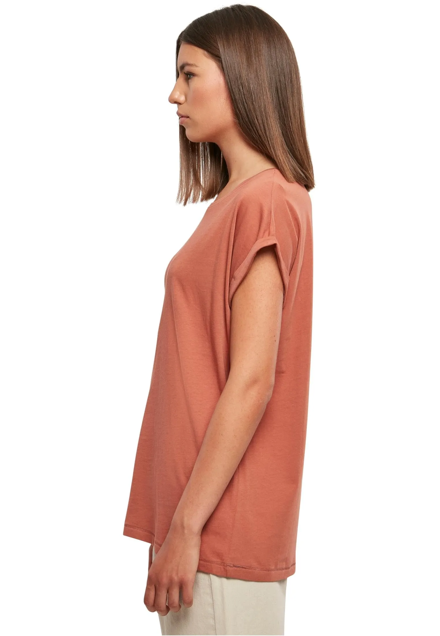 Urban Classics Damen Modal Extended Shoulder Tee - Terracotta - XS - immagine 4