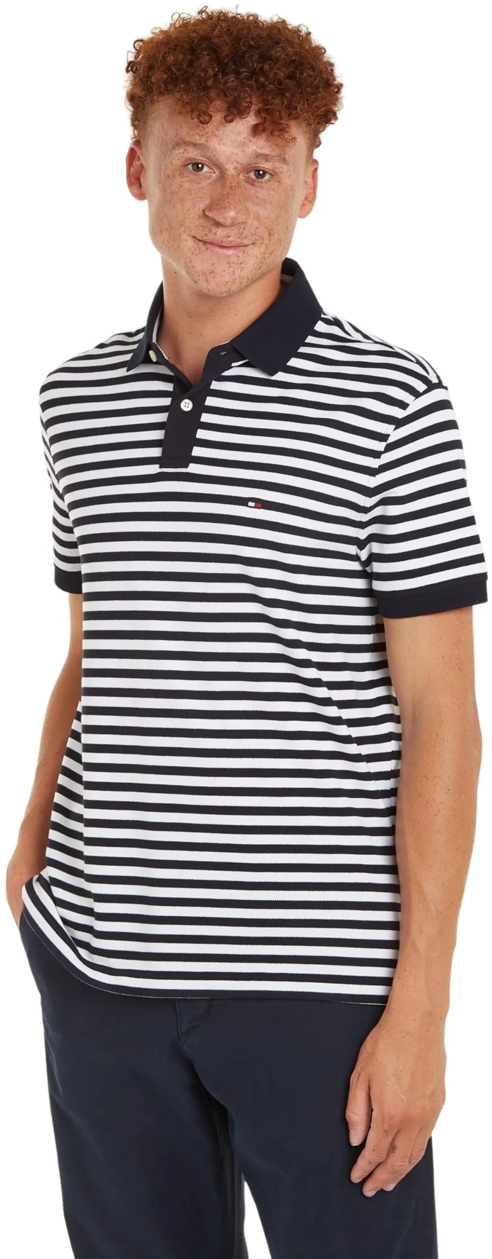 Tommy Hilfiger 1985 Regular Fit Polo Shirt, Blu (Desert Sky/White), XXL - immagine 1