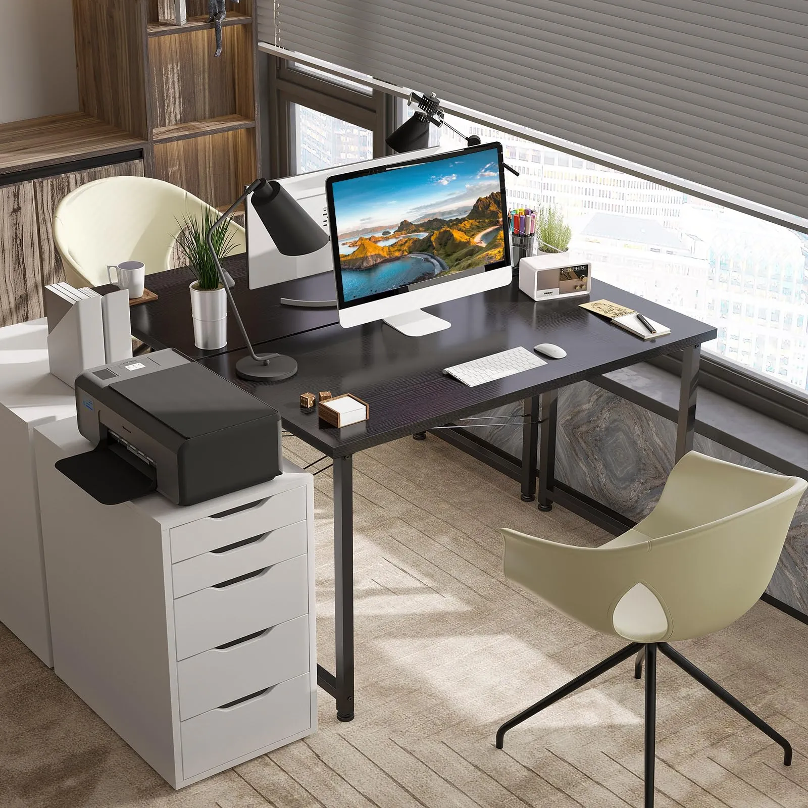 ODK Scrivania per Computer, 100 x 48 cm, Nera - immagine 2