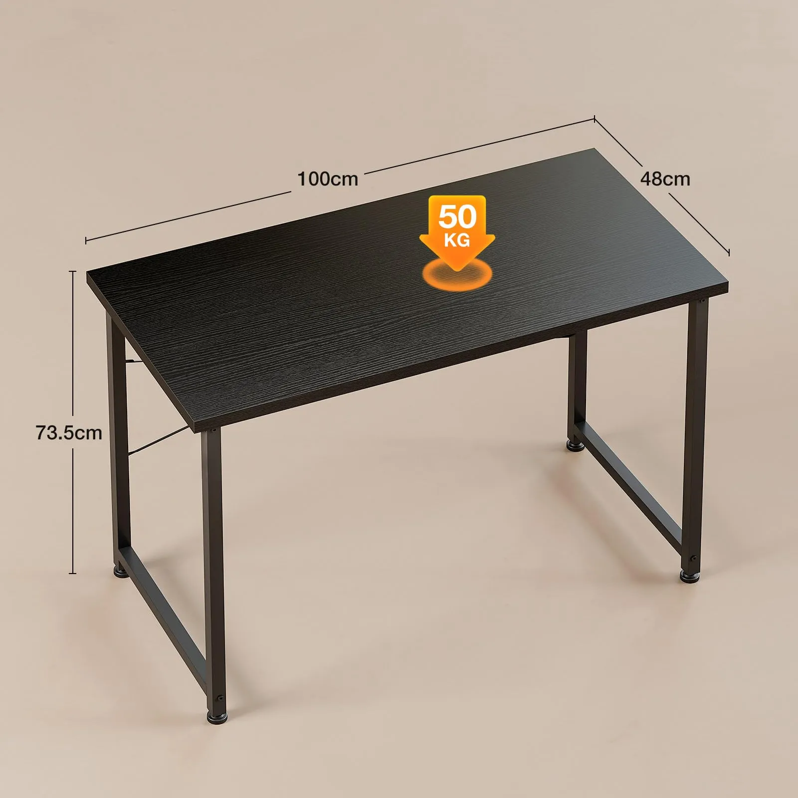 ODK Scrivania per Computer, 100 x 48 cm, Nera - immagine 5