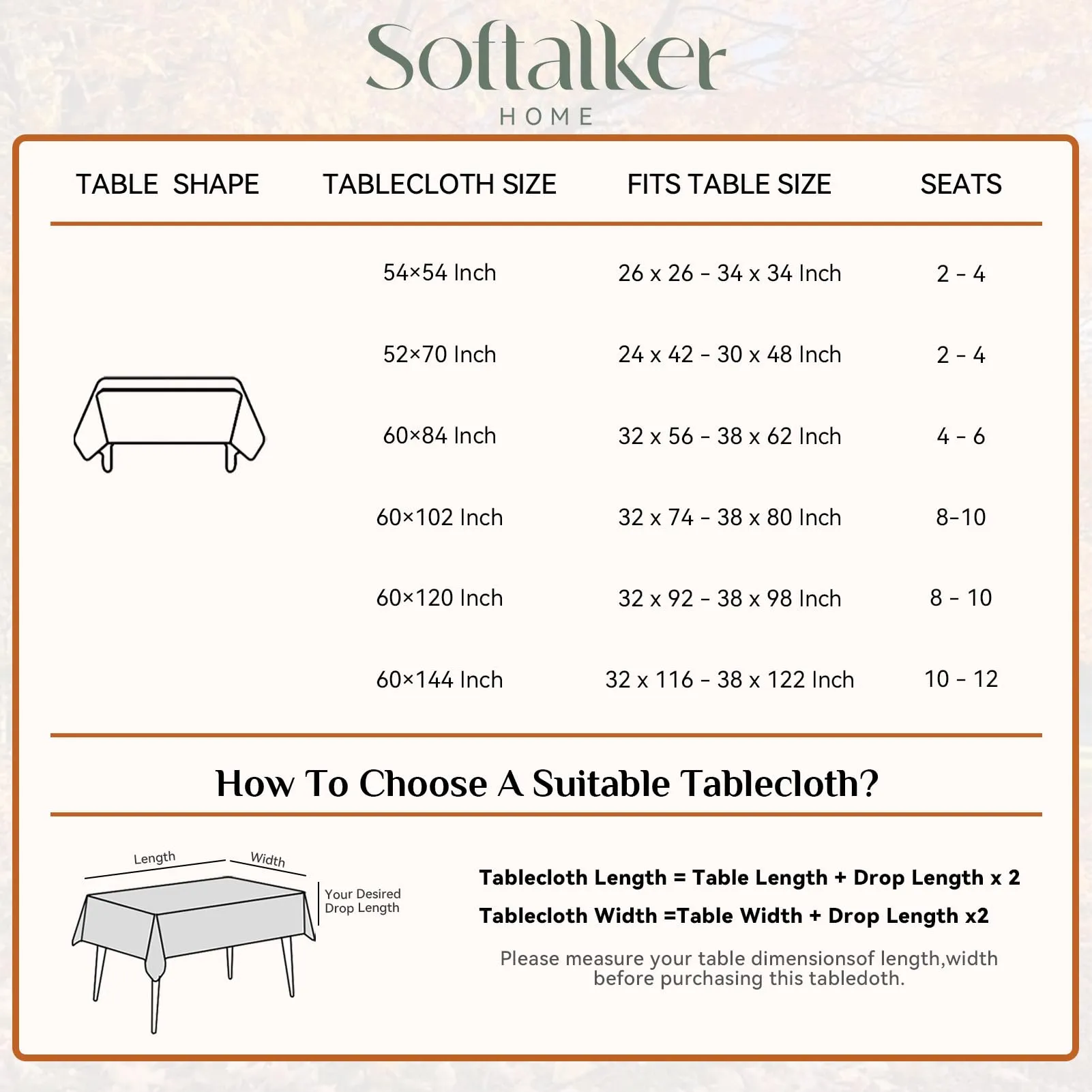 Softalker Tovaglia Rettangolare Effetto Lino Impermeabile, 132 x 178 cm, Beige - immagine 6