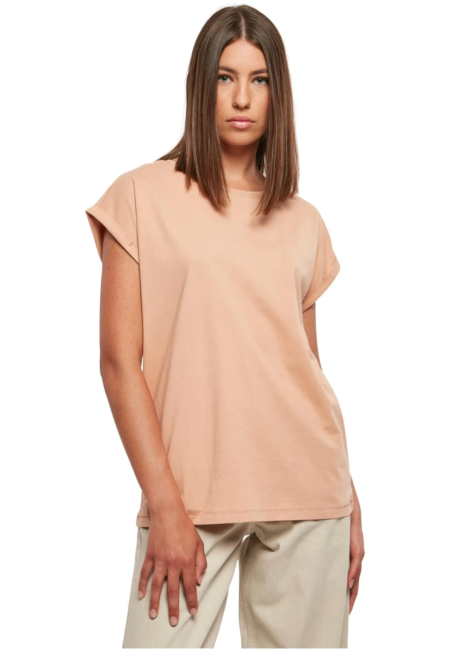 Urban Classics Ladies Extended Shoulder Tee, Amber, XL - immagine 1