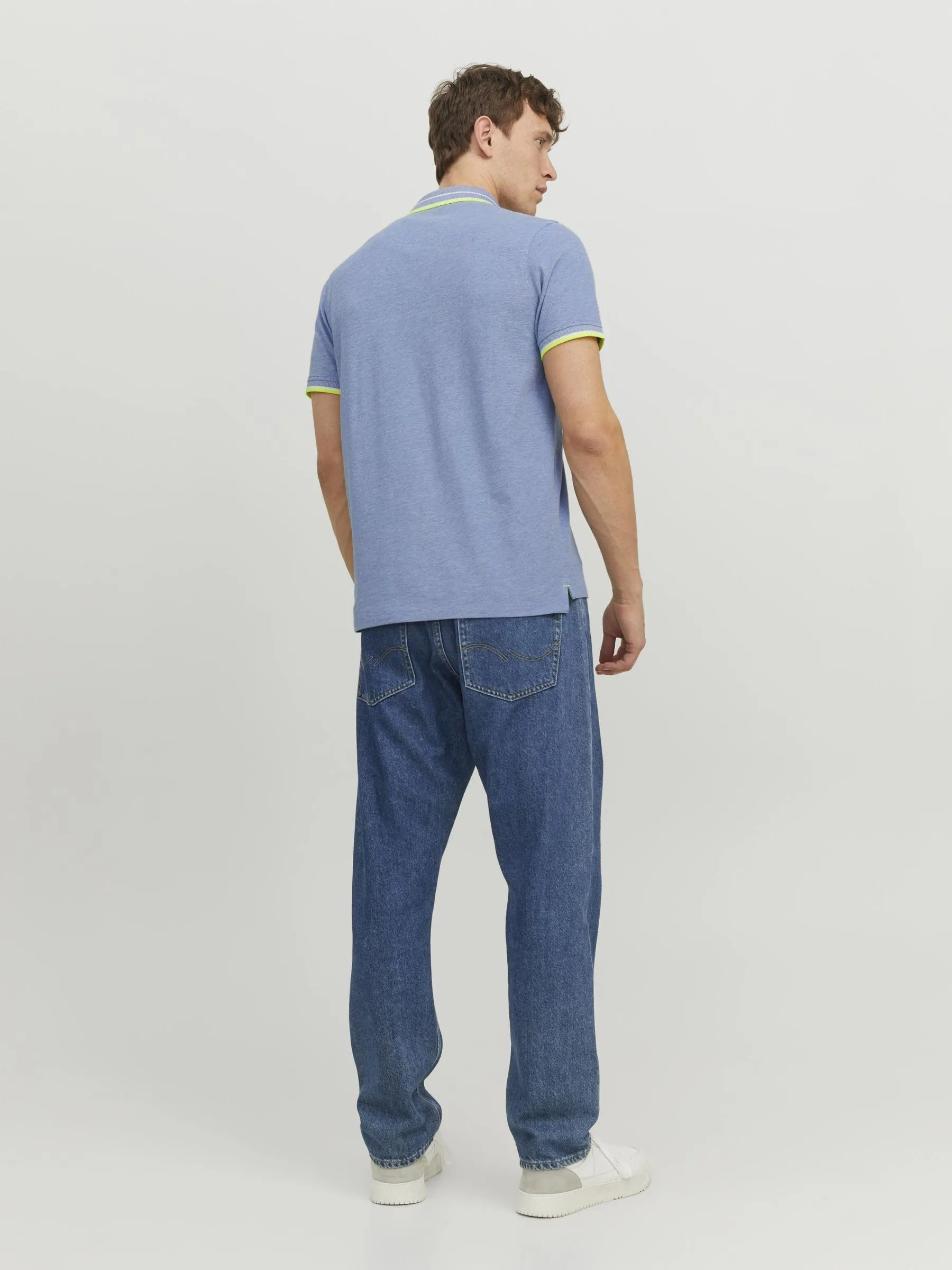 Jack & Jones Jjepaulos Polo SS Noos - Bright Cobalt Detail:neon, XS - immagine 3