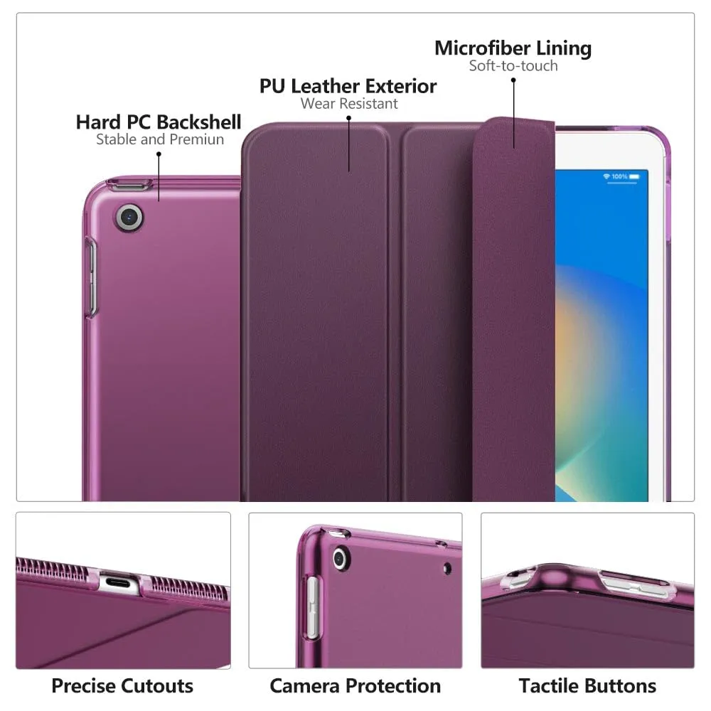 MoKo Cover for iPad 9th/8th/7th Gen 10.2" (2021/2020/2019), Dark Purple - immagine 4