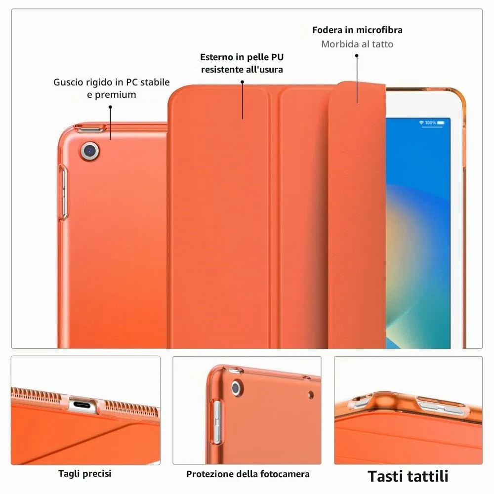 MoKo Cover per iPad 9a/8a/7a Gen 10.2" (2019-2021), Arancione - immagine 4