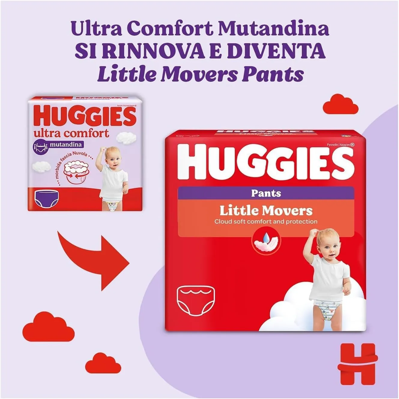 Huggies Little Movers Pannolini Taglia 6 (15-25 kg), 96 pz - immagine 2