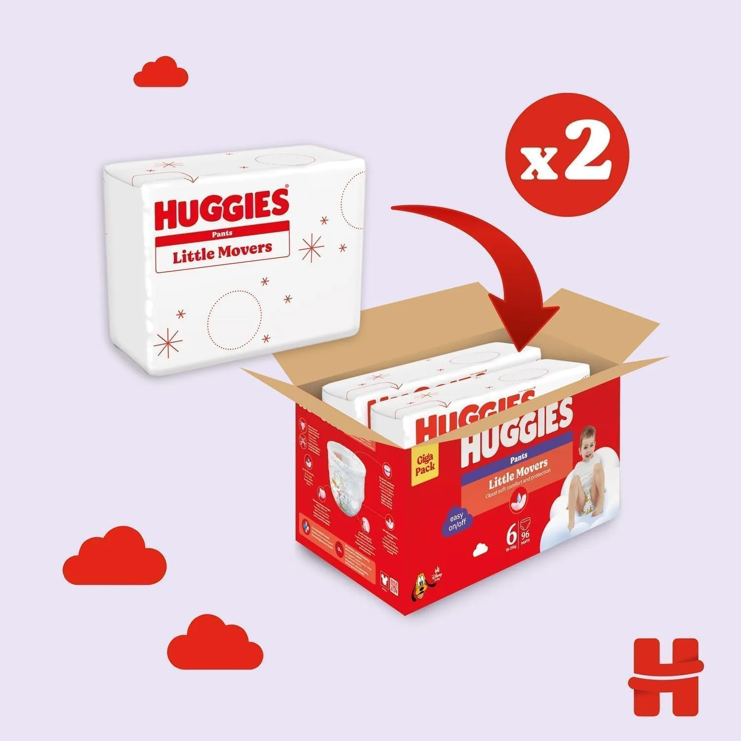 Huggies Little Movers Pannolini Taglia 6 (15-25 kg), 96 pz - immagine 3