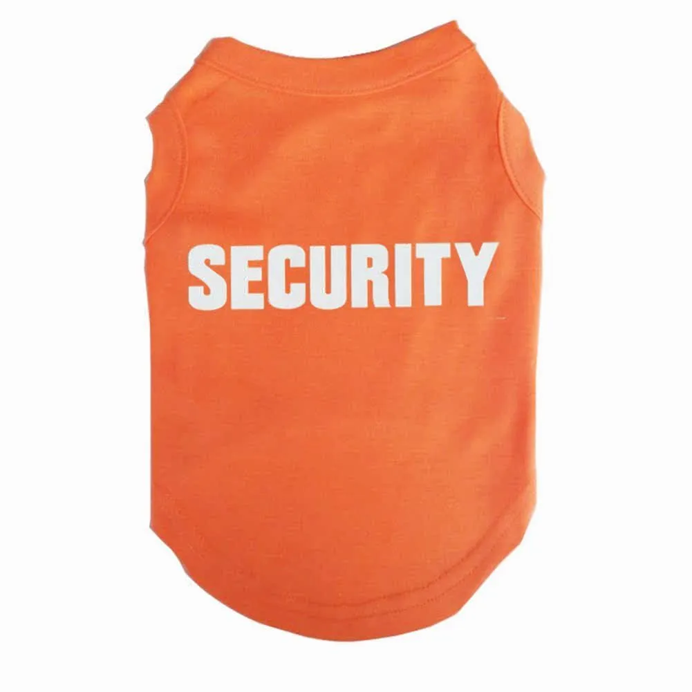 Izefia Maglietta in Cotone per Cani e Gatti, Pattern Security, Arancione, XXL - immagine 1