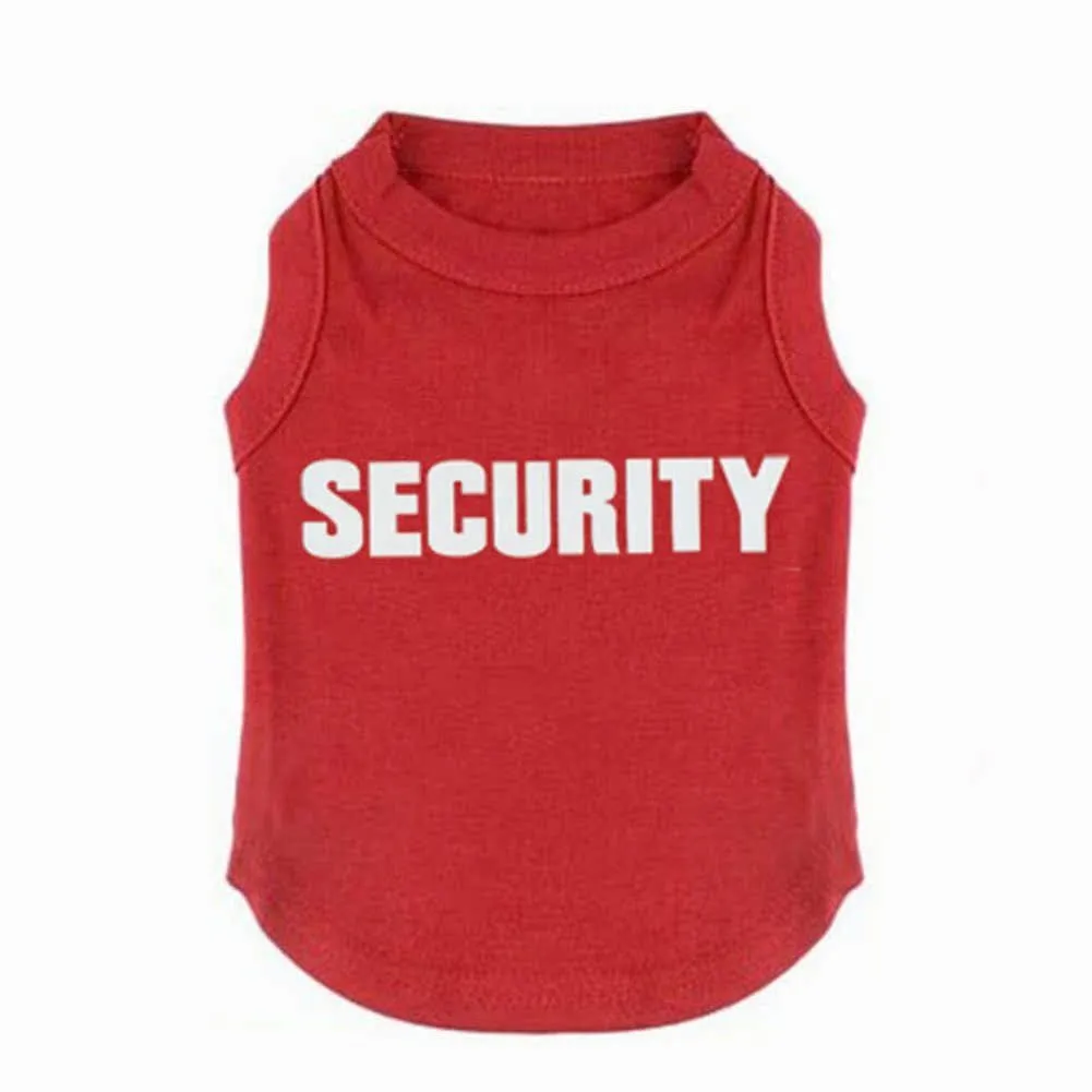 Izefia Maglietta per Cani in Cotone con Pattern Security, Rosso, XXL - immagine 1