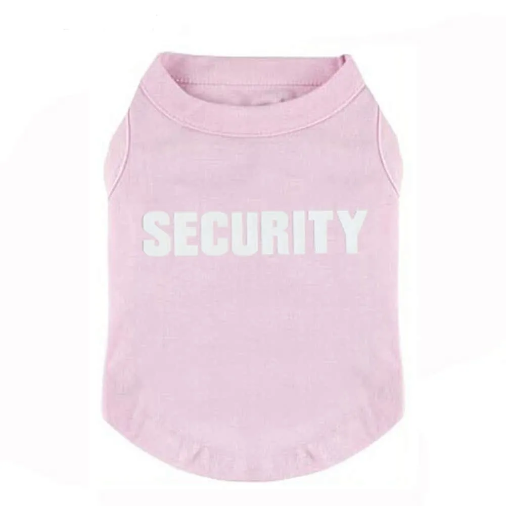 Izefia Maglietta per Cani e Gatti in Cotone, Pattern Security, Rosa, XL - immagine 1