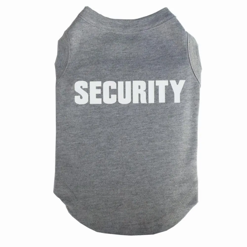Izefia Maglietta per Cani e Gatti in Cotone, Pattern Security, Grigio, XL - immagine 1