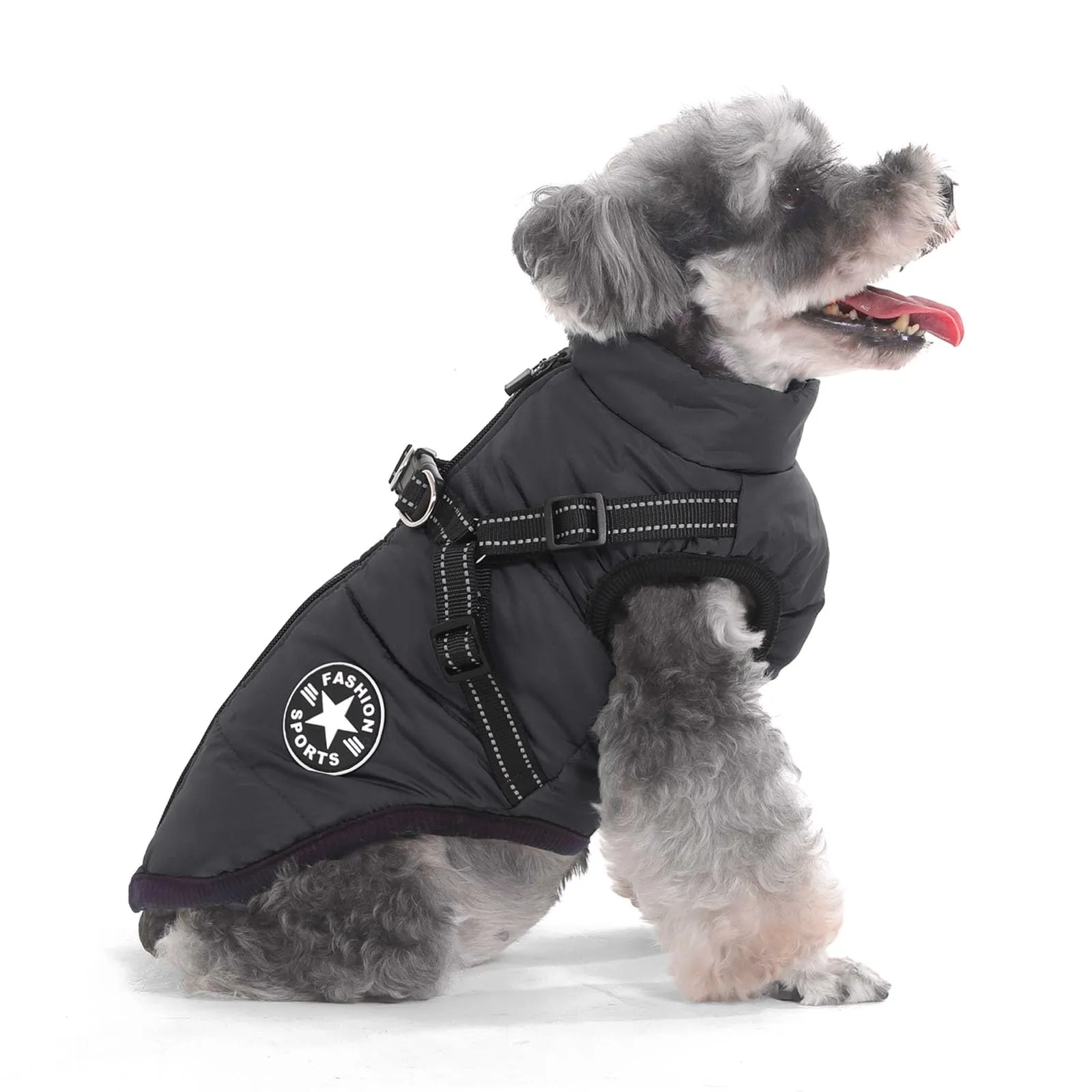 Aywoja Cappotto Cane Invernale Impermeabile con Pettorina e Strisce Riflettenti - immagine 1