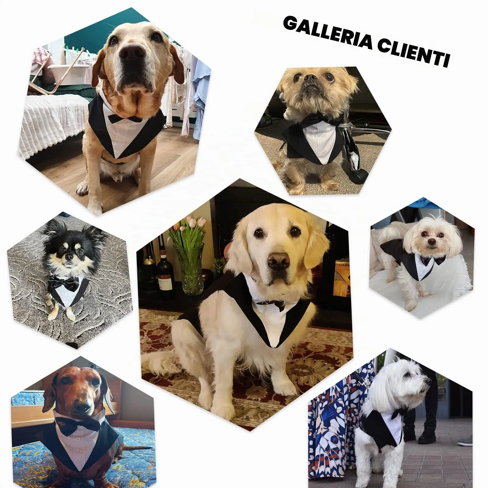 PUMYPOREITY Smoking Formale per Cani con Bandana, Nero, XL - immagine 7
