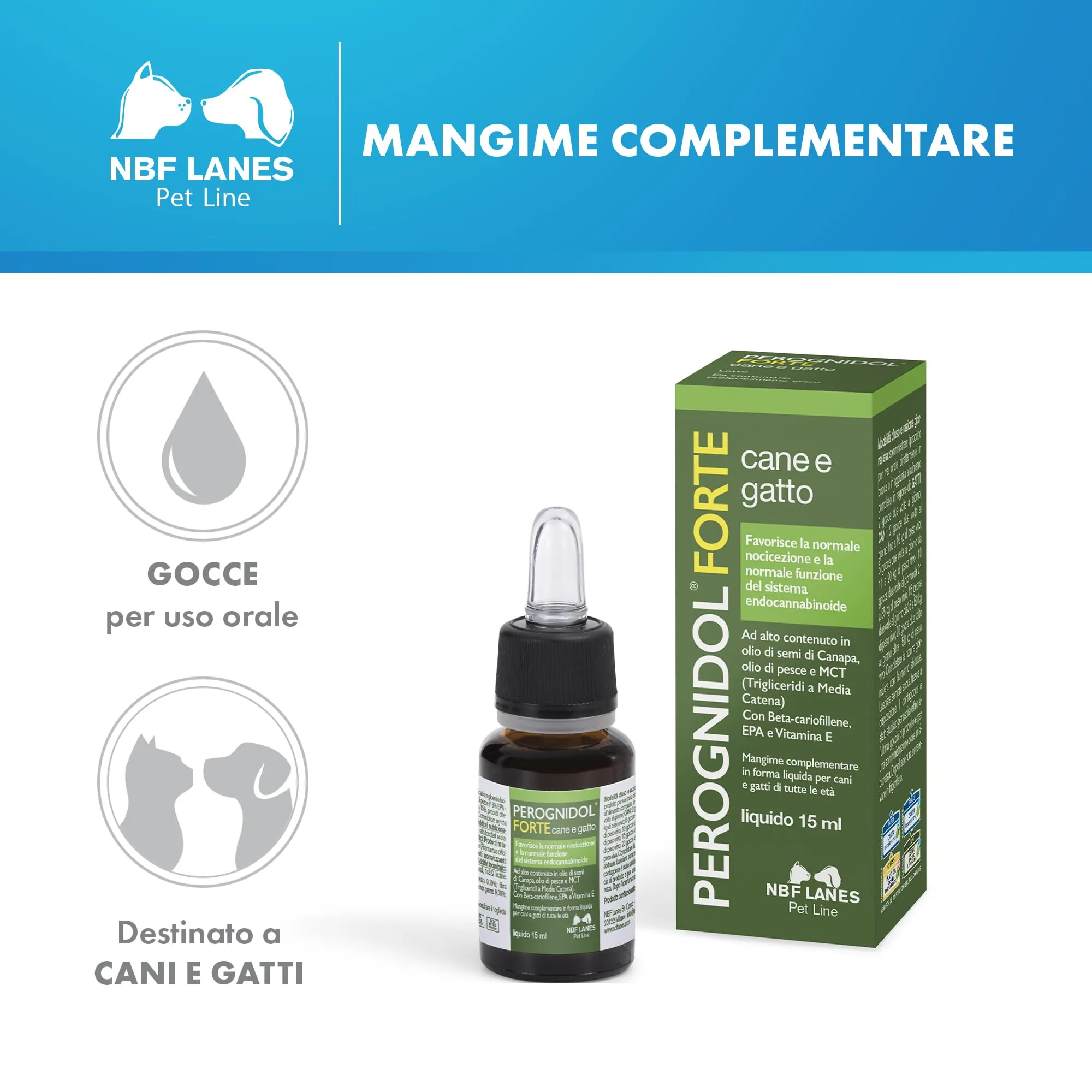 NBF Lanes Perognidol Forte for Dogs and Cats, Drops 15 ml - immagine 2