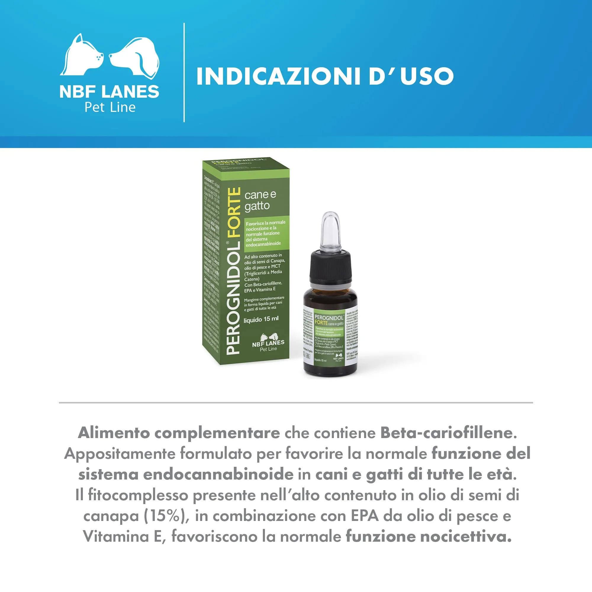 NBF Lanes Perognidol Forte for Dogs and Cats, Drops 15 ml - immagine 3
