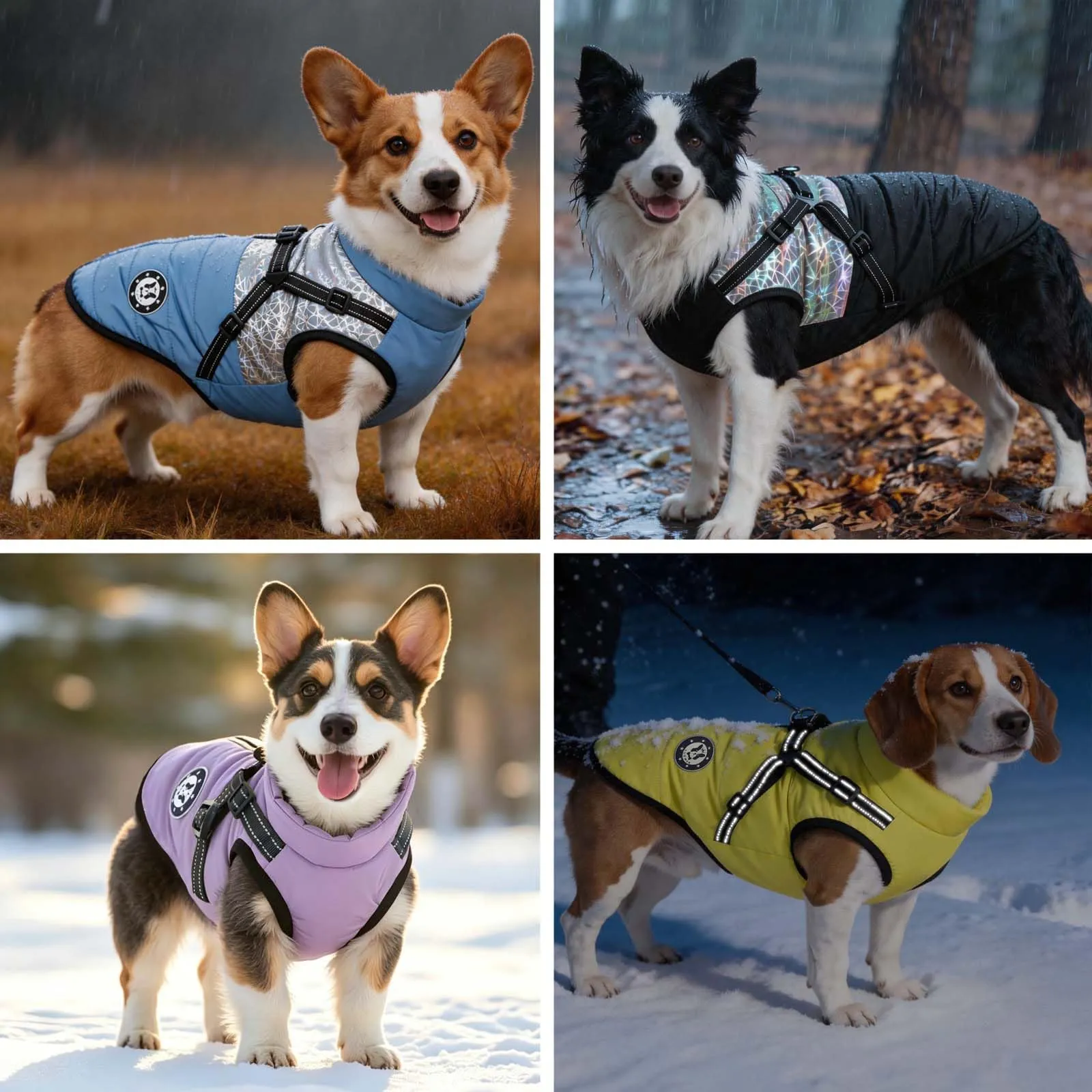 LUOWAN Cappottino impermeabile per cani di piccola taglia, a righe, blu, taglia 10 - immagine 4