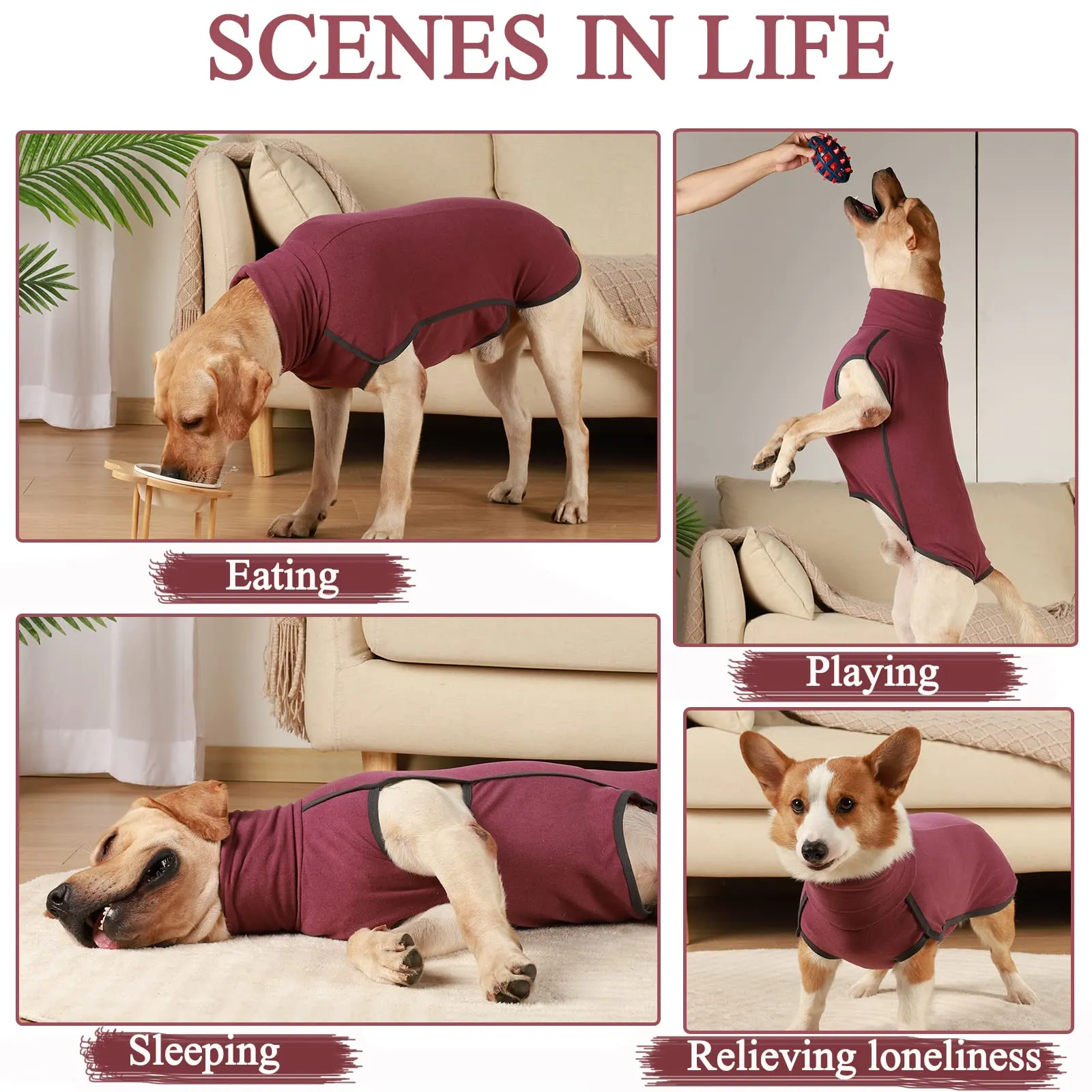 Hjyokuso Cappotto in Pile per Cane, Rosso Scuro, XL - immagine 4