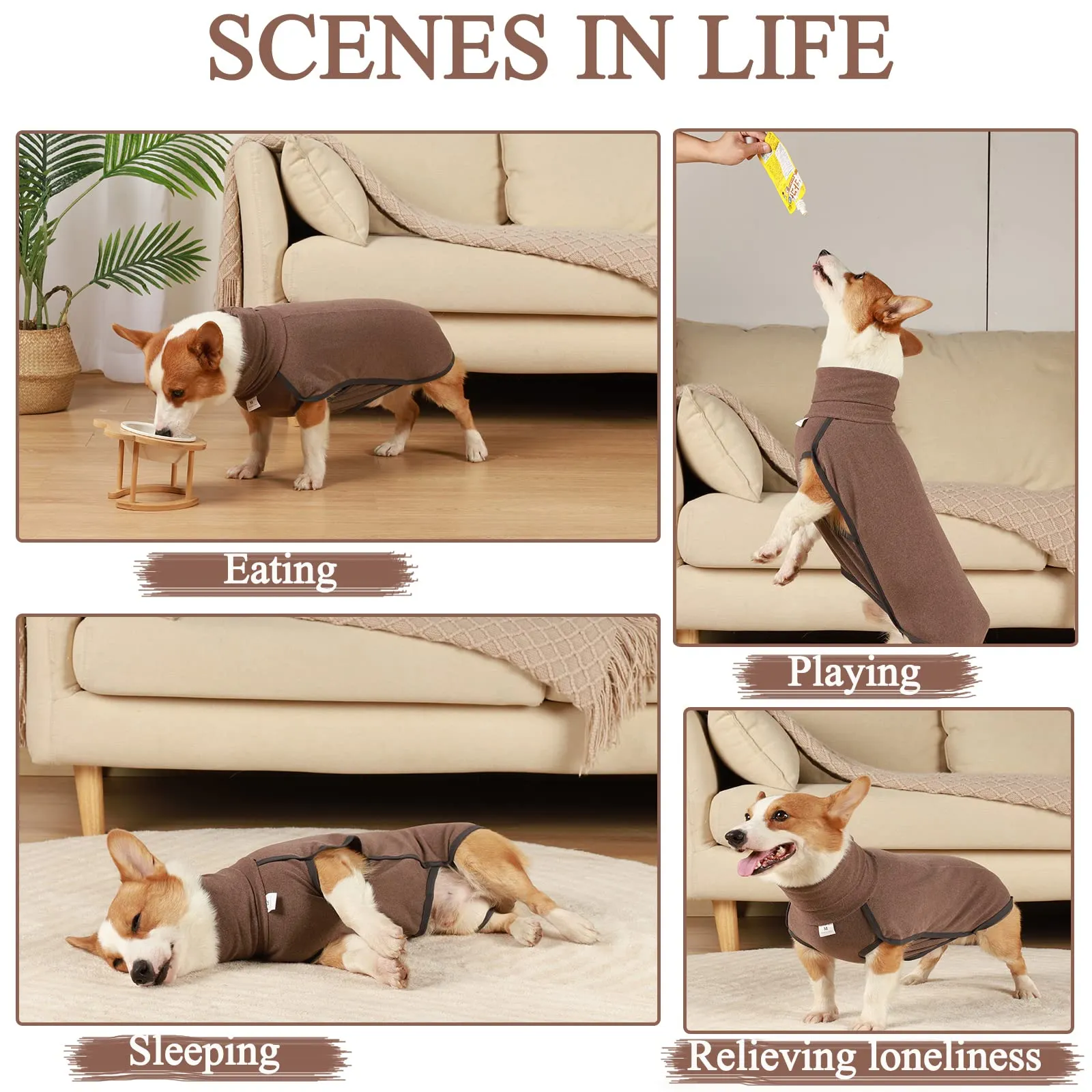 Hjyokuso Cappotto in Pile per Cani - Marrone 3XL - immagine 4