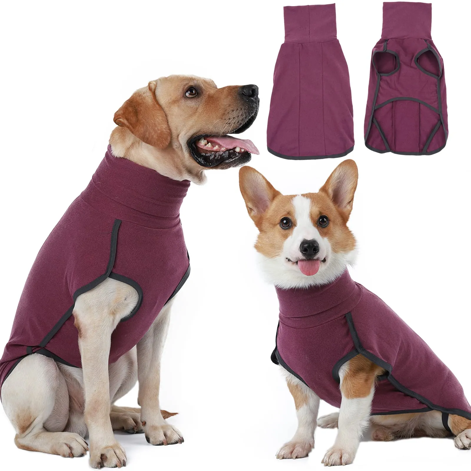 Hjyokuso Cappotto in Pile per Cane - Rosso Scuro, S - immagine 1