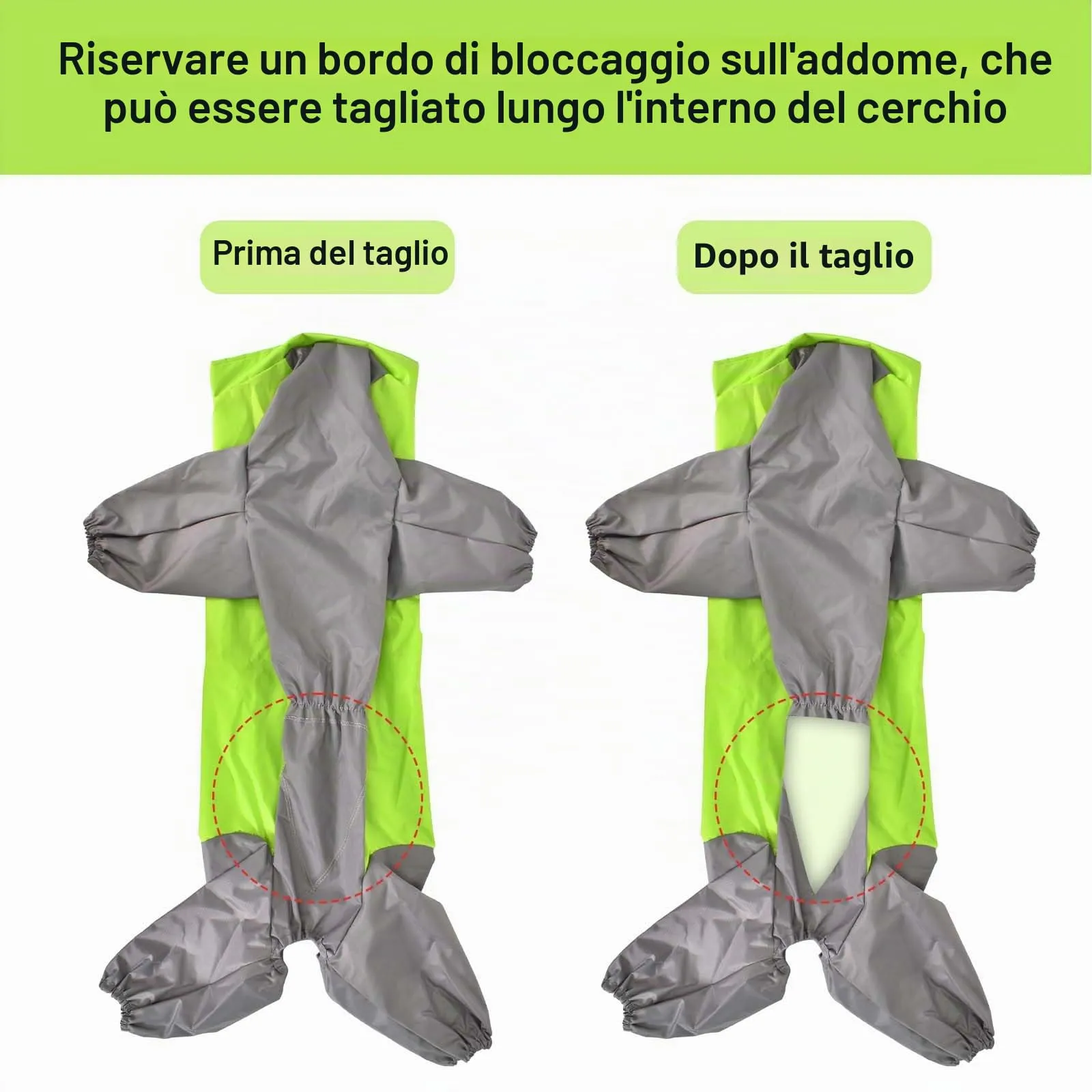 Disnace Impermeabile per Cani con Cappuccio, Poncho Antipioggia Leggera per Cani Taglia Media/Grande, Verde (20) - immagine 5