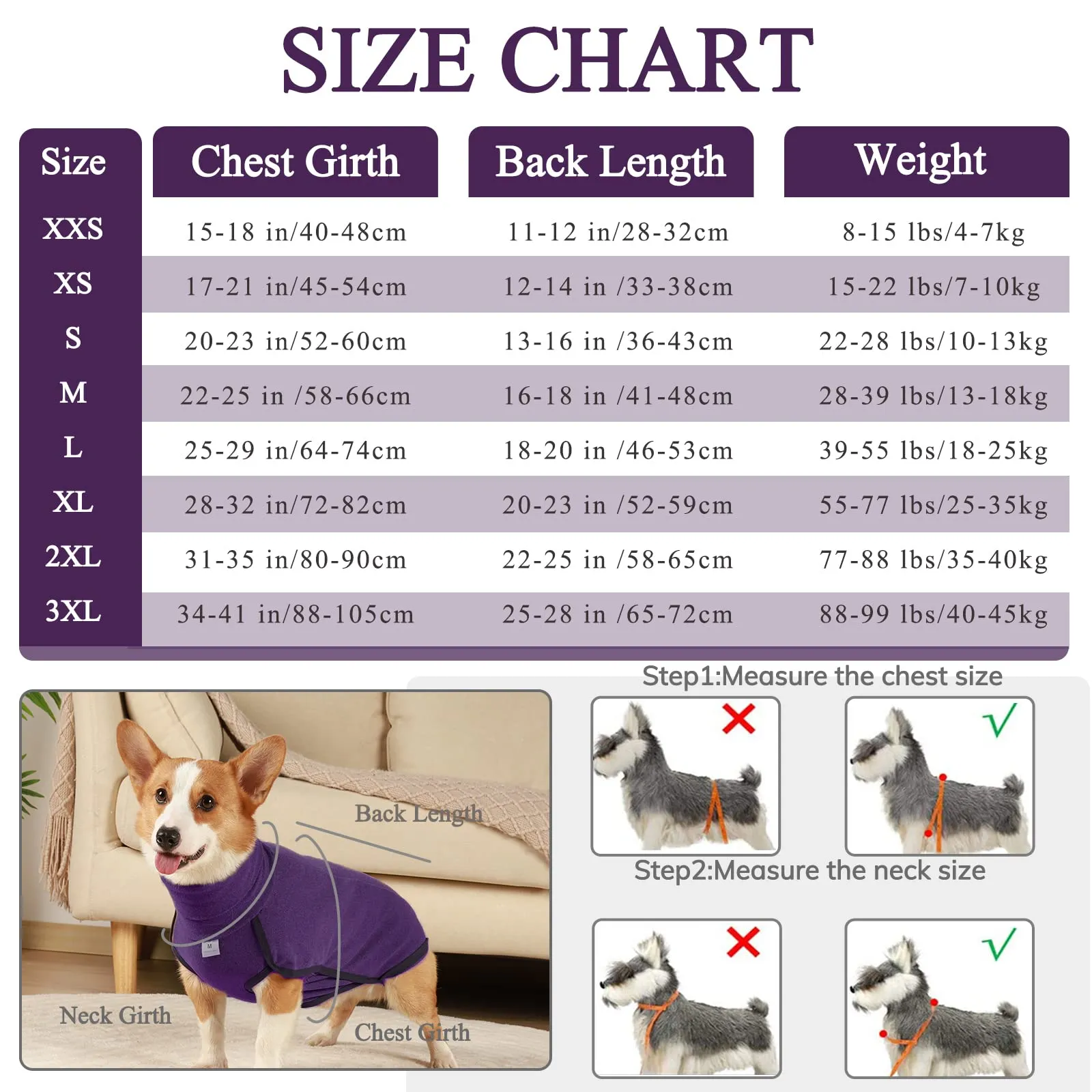 Hjyokuso Cappotto in Pile per Cani, Viola 2XL - immagine 3