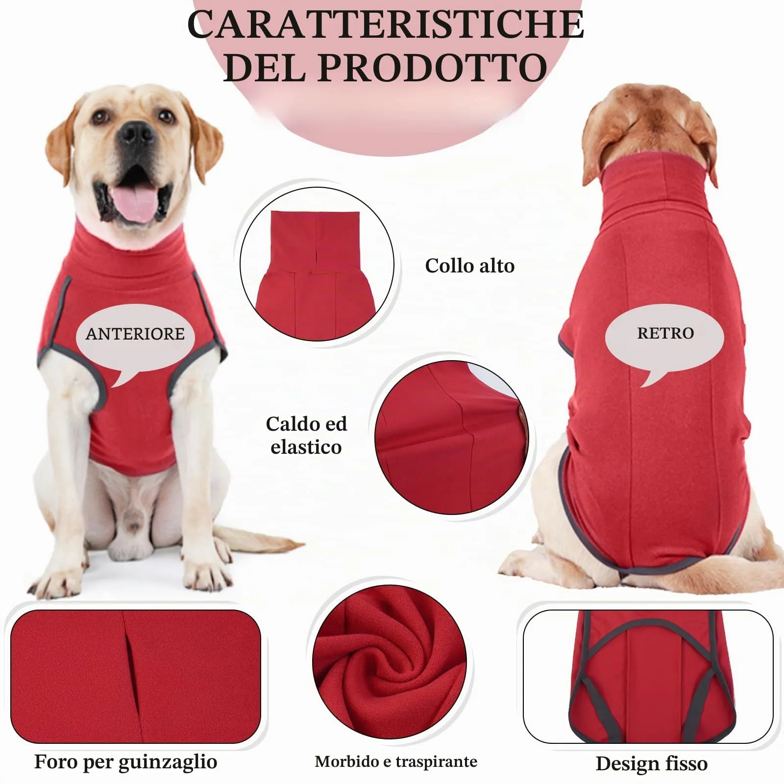 Hjyokuso Cappotto in Pile per Cani, Felpa e Maglioncino Caldo, XXS-XXXL - immagine 2
