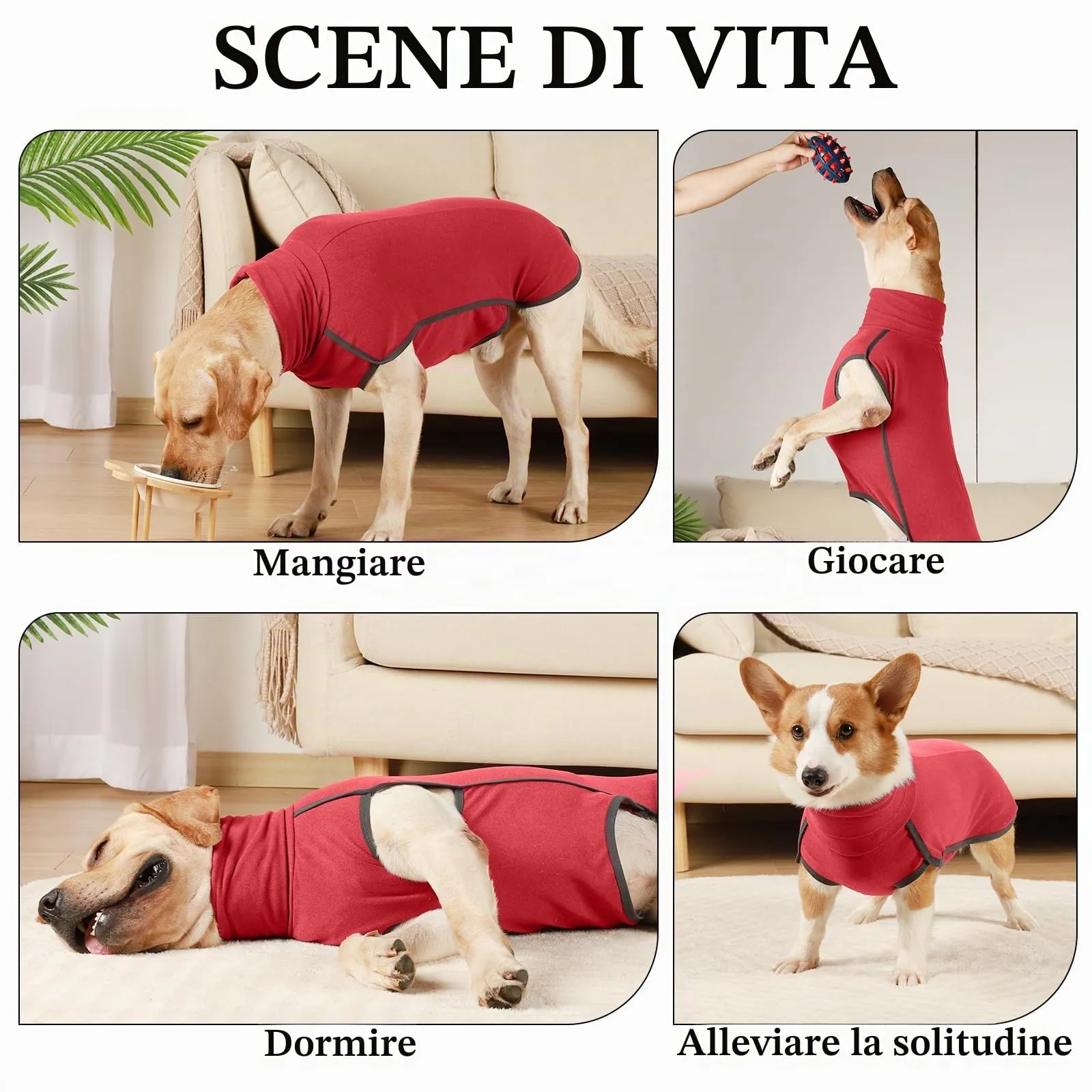 Hjyokuso Maglione in Pile per Cani, Giacca Invernale Calda e Leggera, XL, Rosso Brillante - immagine 3