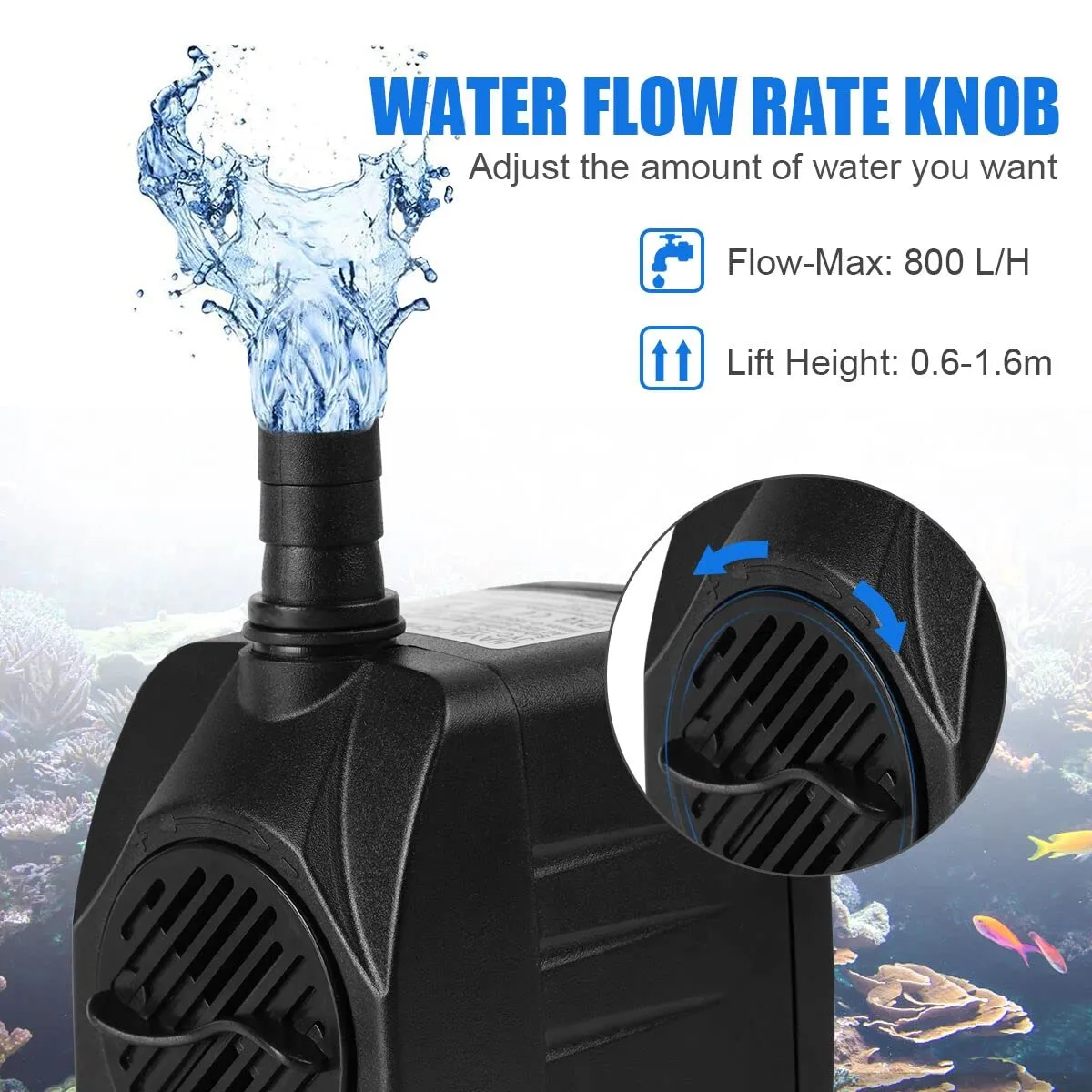 Flintronic Mini Pompa Acqua Sommergibile 16W 800L/H - immagine 3