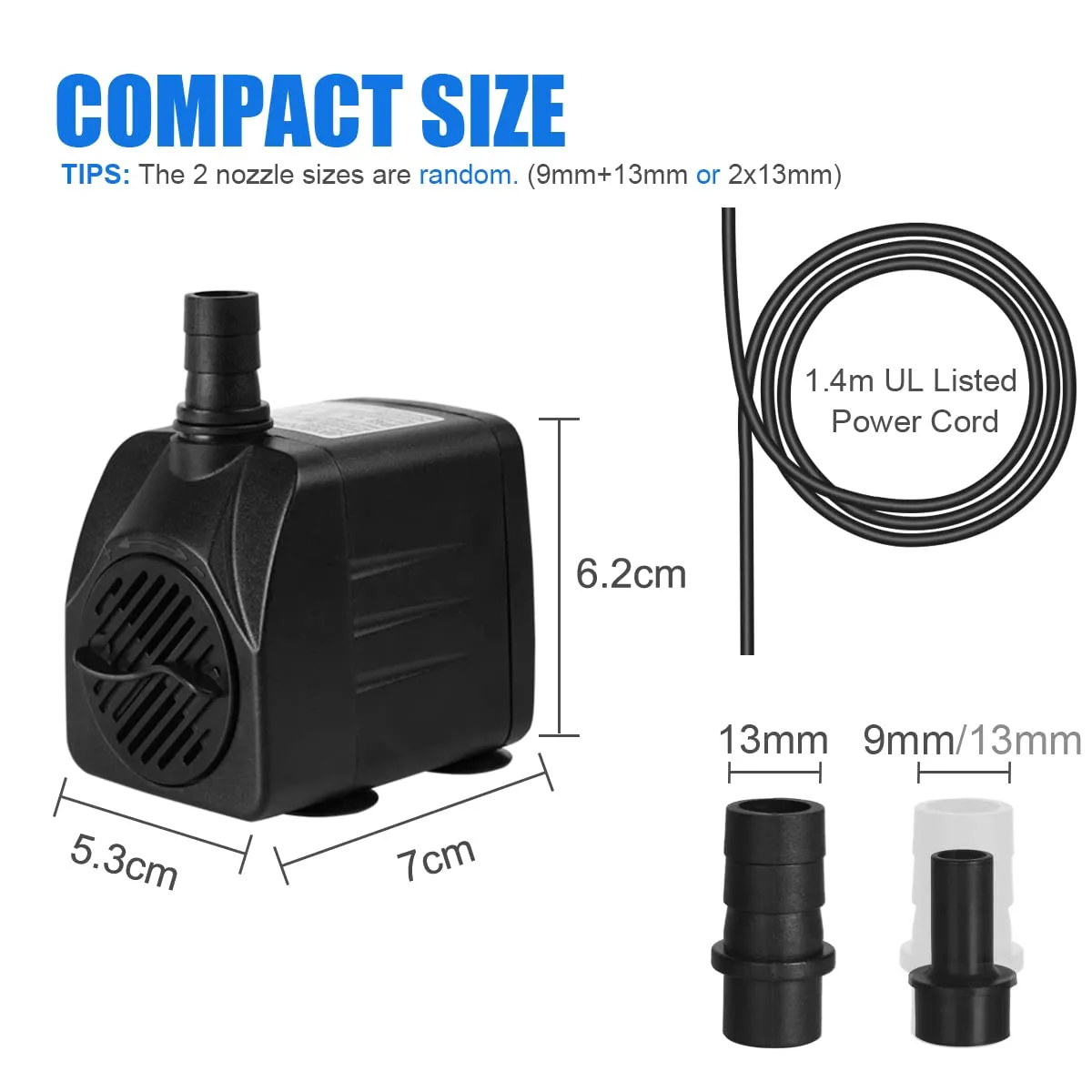 Flintronic Mini Pompa Acqua Sommergibile 16W 800L/H - immagine 4