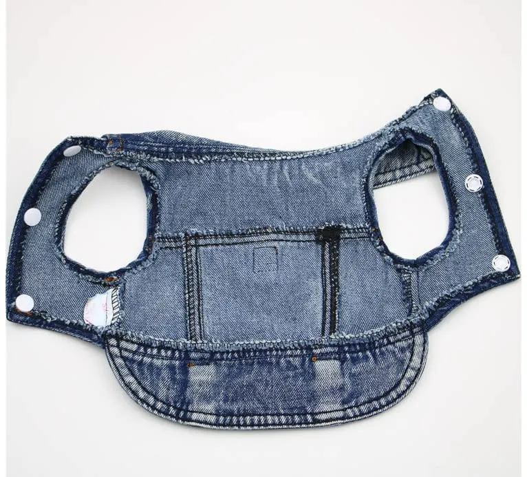 feiling Giacca in Denim per Cani con Gancio per Guinzaglio, Nero, L - immagine 6