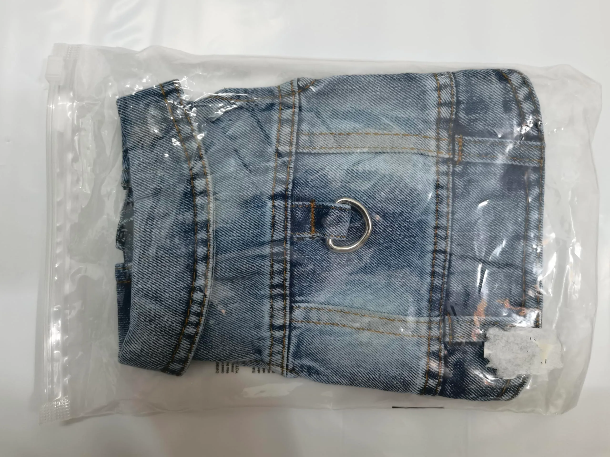 feiling Giacca in denim per cani con gancio in metallo per guinzaglio, nero, XS - immagine 3