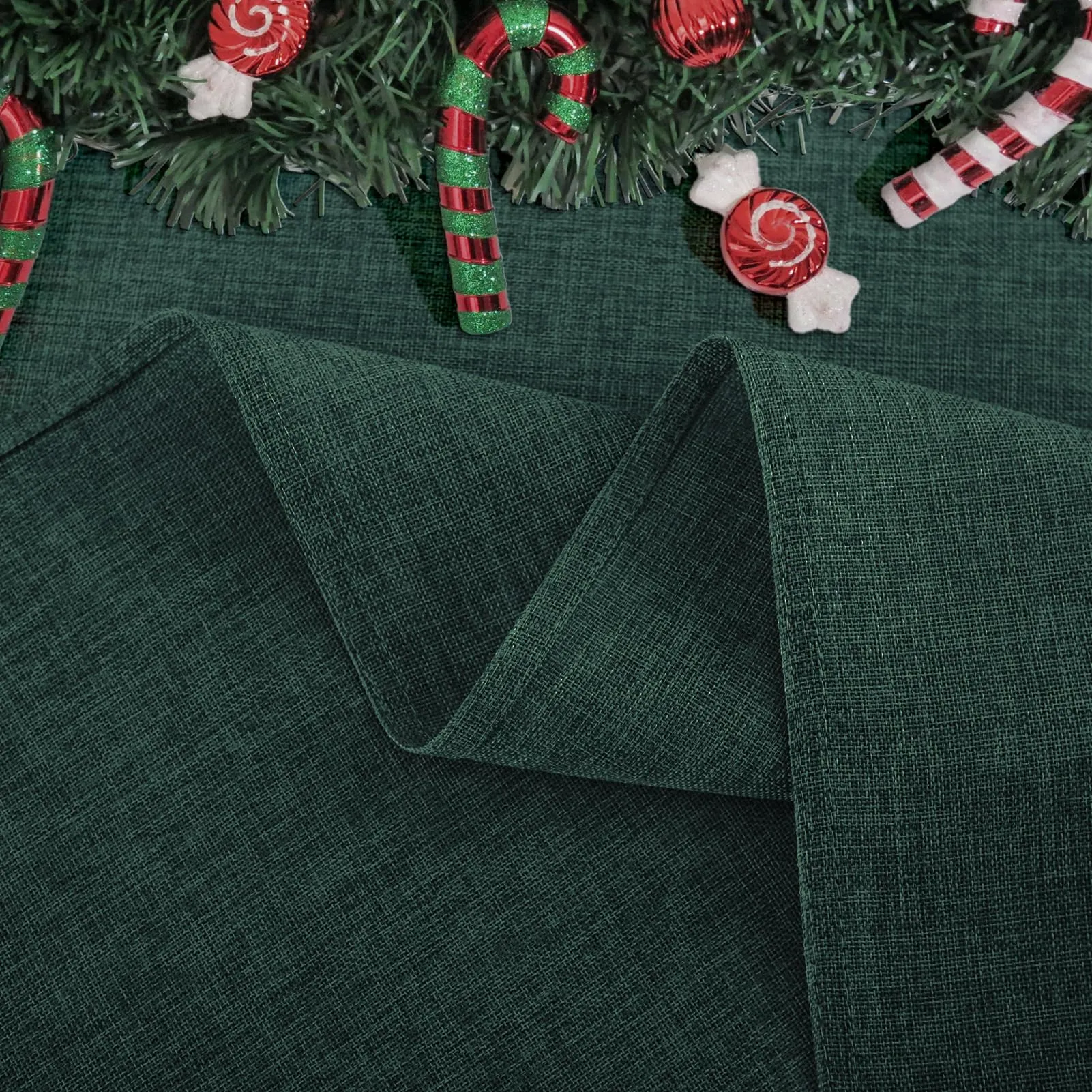 Softalker Tovaglia da Esterno in Finto Lino, Verde, 80x80 cm, Antimacchia e Idrorepellente - immagine 3
