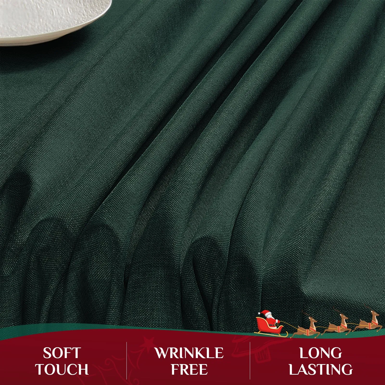 Softalker Tovaglia da Esterno in Finto Lino, Verde, 80x80 cm, Antimacchia e Idrorepellente - immagine 5