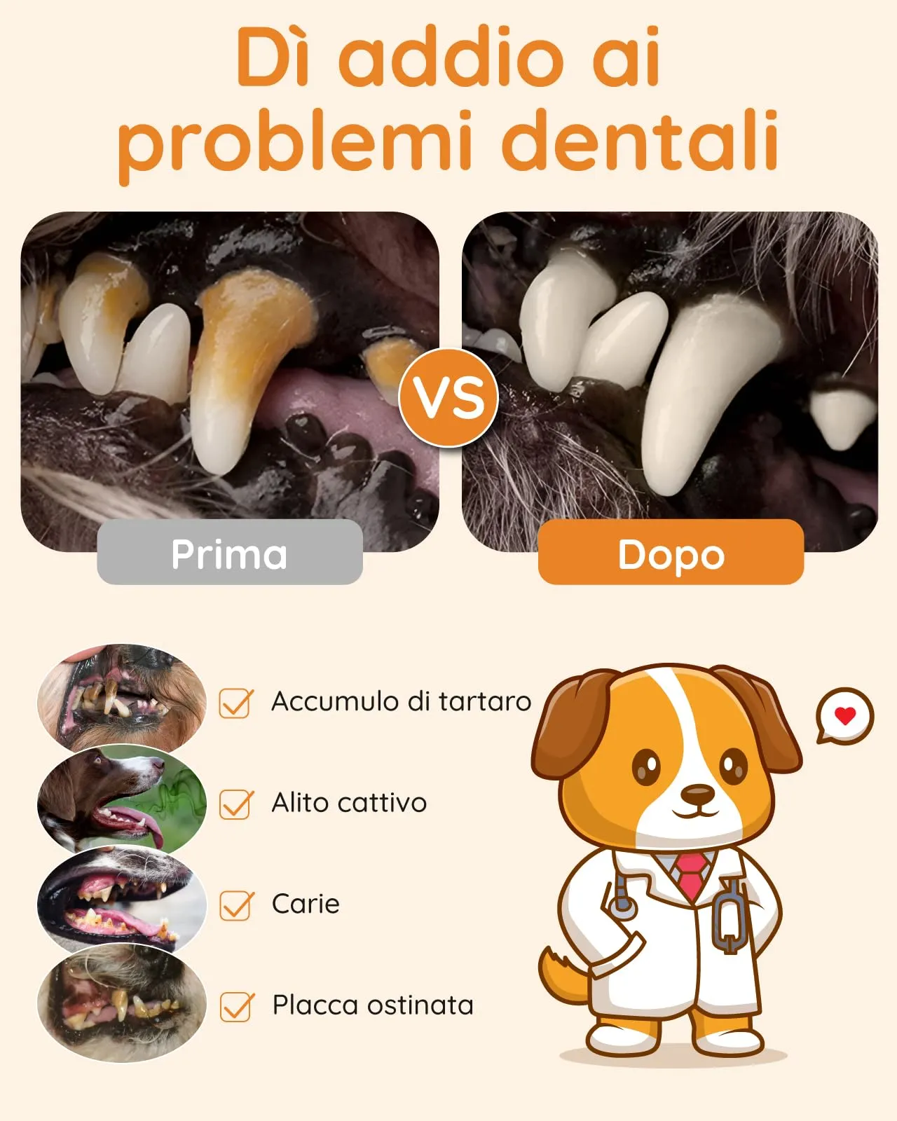 Petbank Kit Pulizia Denti Cane 14-in-1, Spazzolino Elettrico con Luce LED, 5 Modalità, USB Ricaricabile - immagine 6