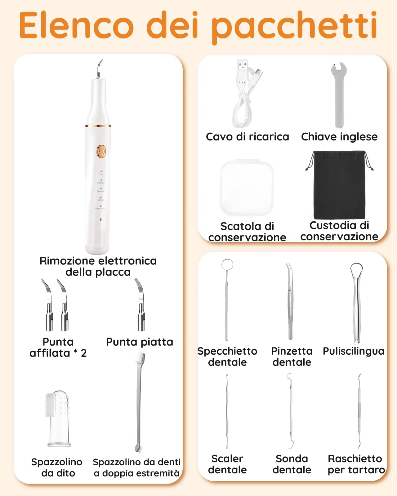 Petbank Kit Pulizia Denti Cane 14-in-1, Spazzolino Elettrico con Luce LED, 5 Modalità, USB Ricaricabile - immagine 7