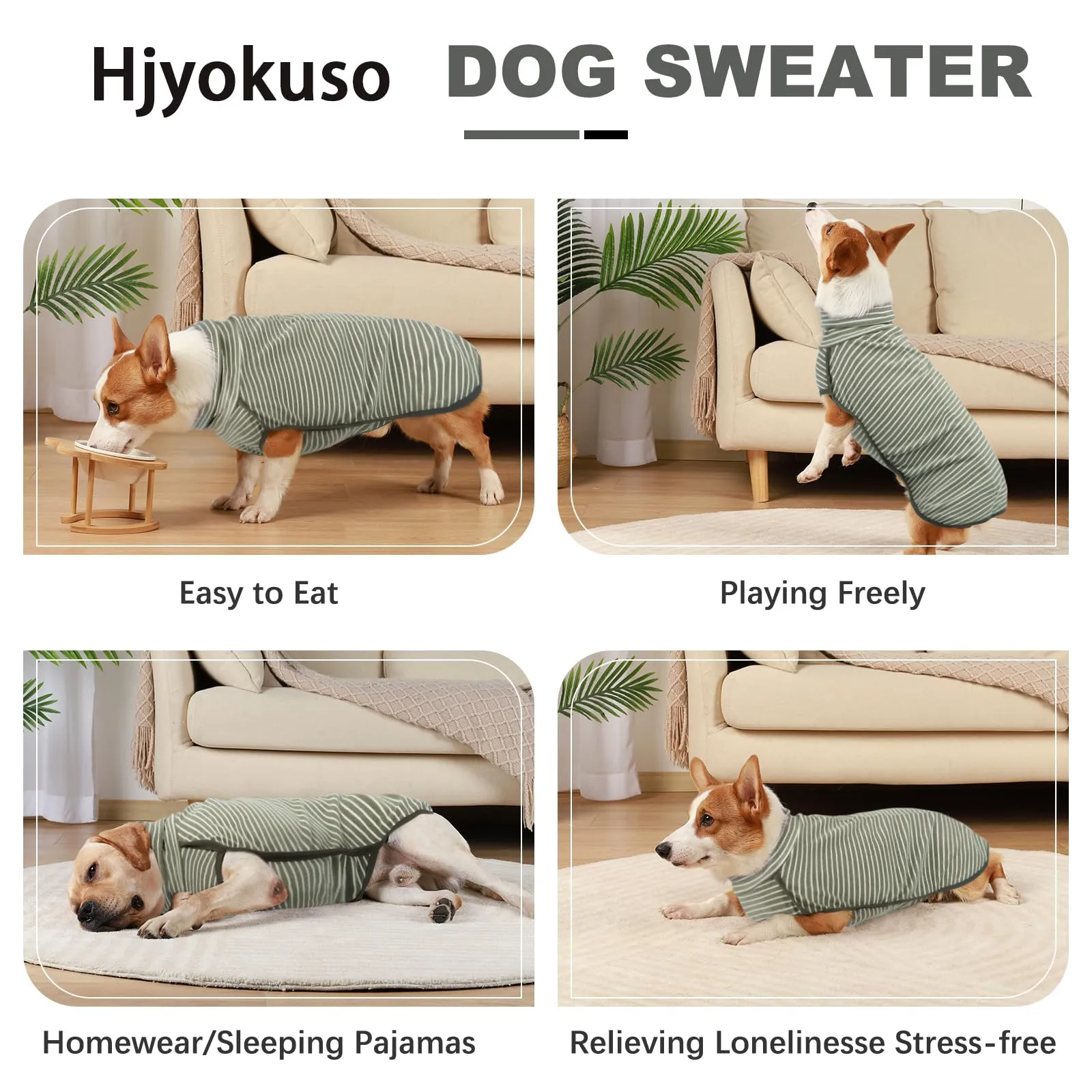 Hjyokuso Cappotto in Pile per Cani a Righe, XXS-XXXL - immagine 5