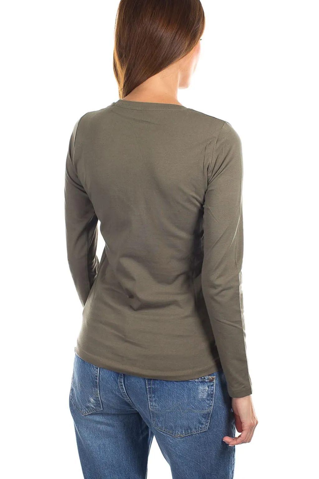 Pepe Jeans New Virginia LS T-shirt Donna, Verde Olivine Green, XXS - immagine 2