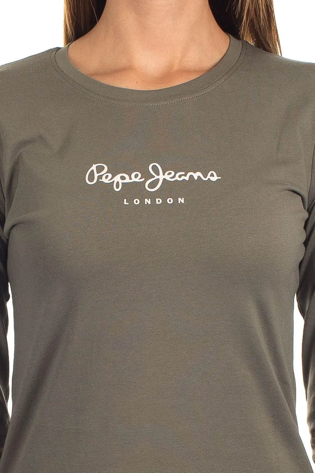 Pepe Jeans New Virginia LS T-shirt Donna, Verde Olivine Green, XXS - immagine 5