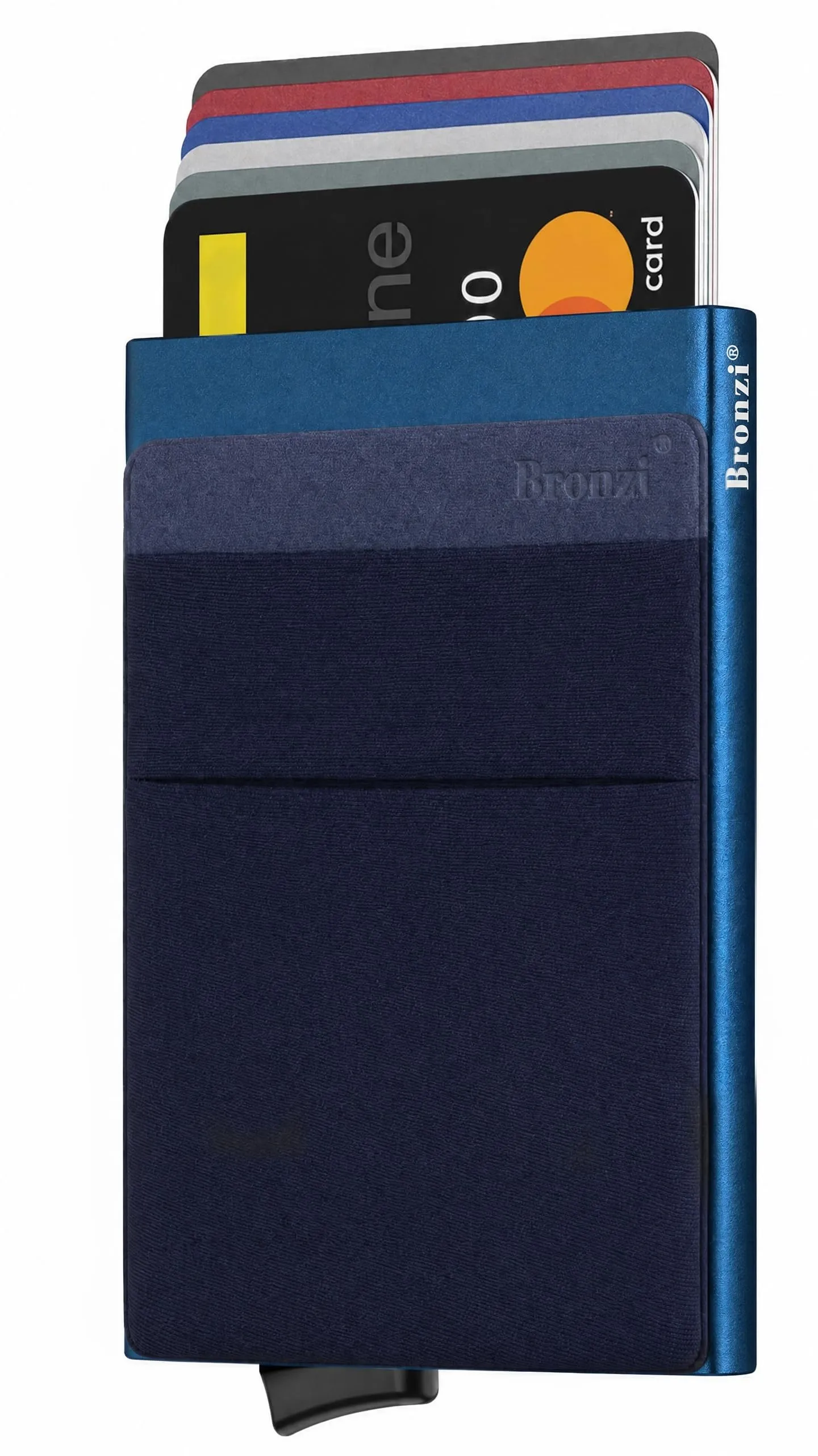 Bronzi Discovery Portafoglio Porta Badge Slim RFID Blu Mare - immagine 1
