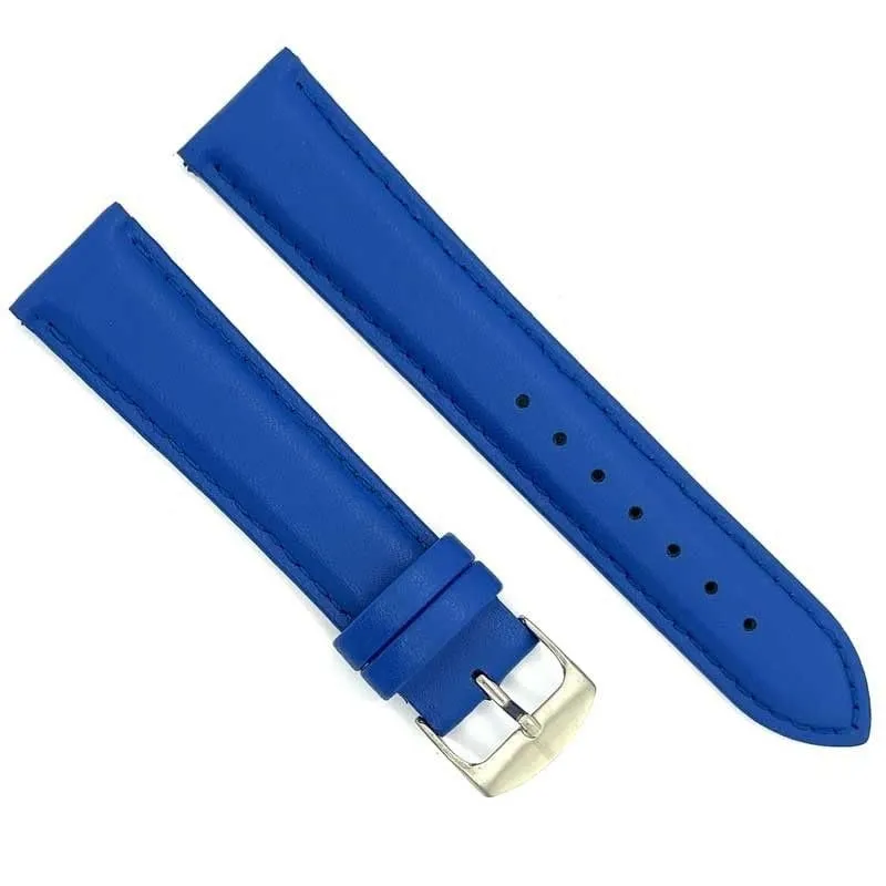 Diloy Cinturino Orologio Pelle Liscia Cucita Bombata 302 Blu 16mm - immagine 2