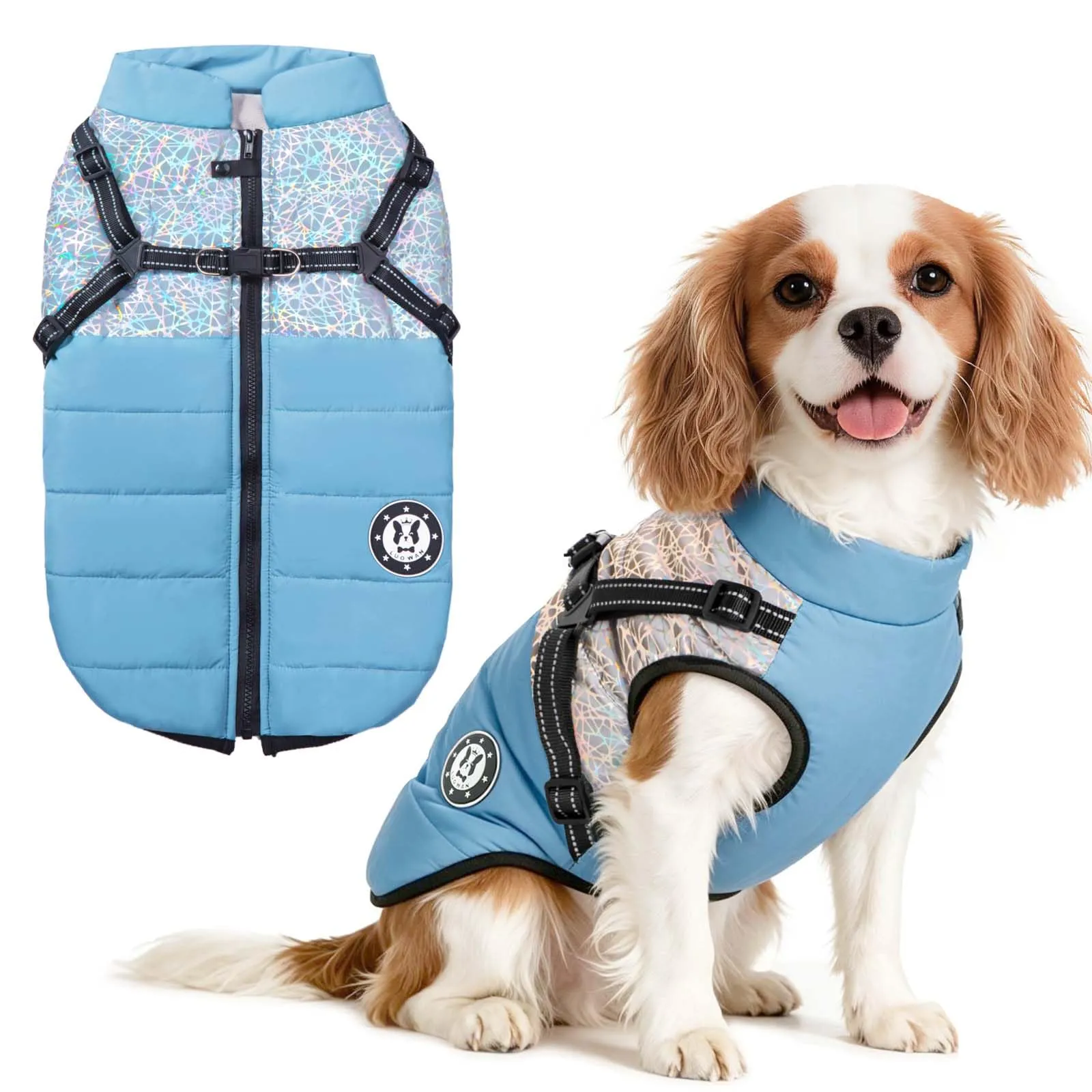 LUOWAN Cappotto Invernale Impermeabile per Cani Piccola e Media Taglia con Imbracatura, Gilet Caldo in Pile - immagine 1