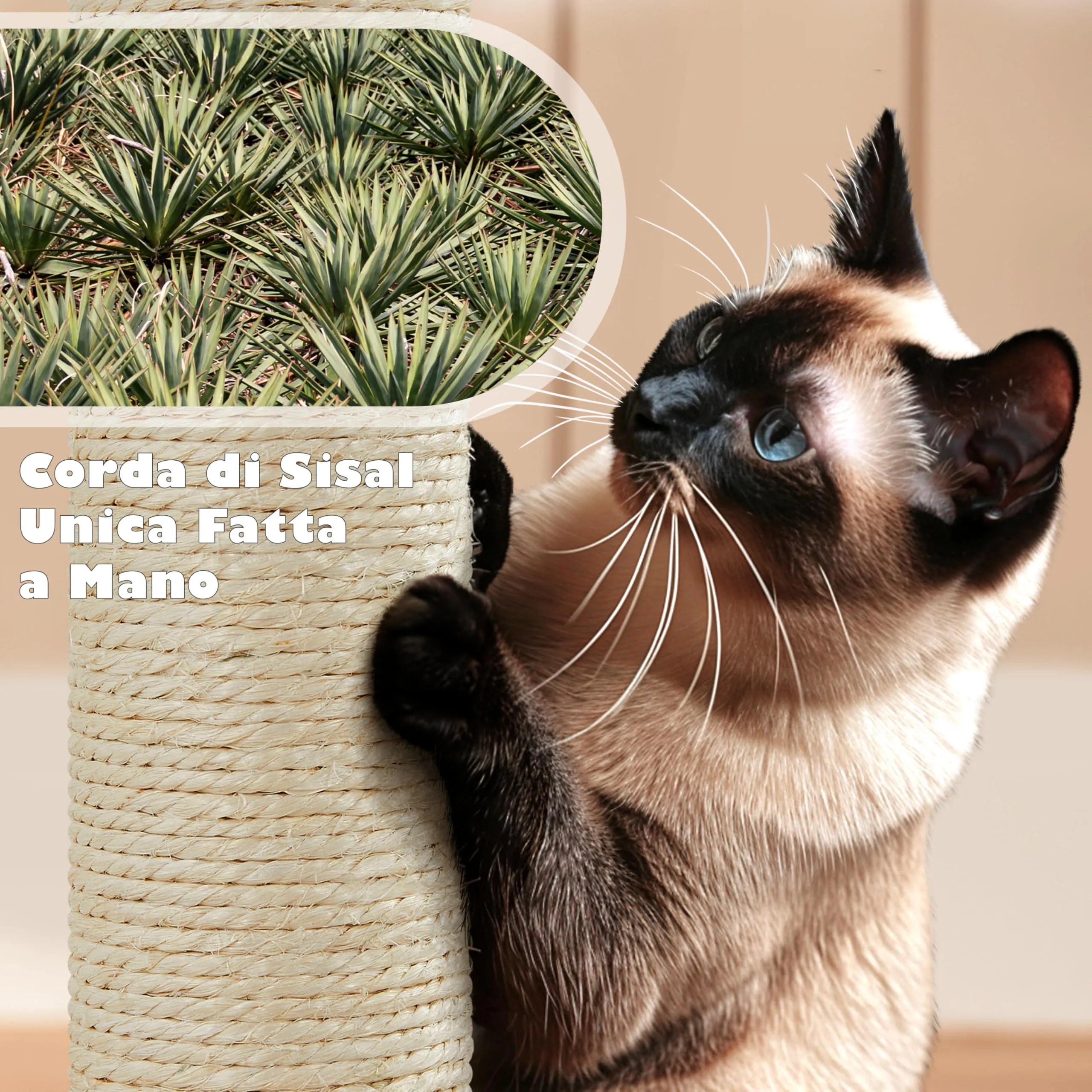 Yaheetech Albero Tiragraffi per Gatti Adulti 139 cm, Grigio Scuro - immagine 7