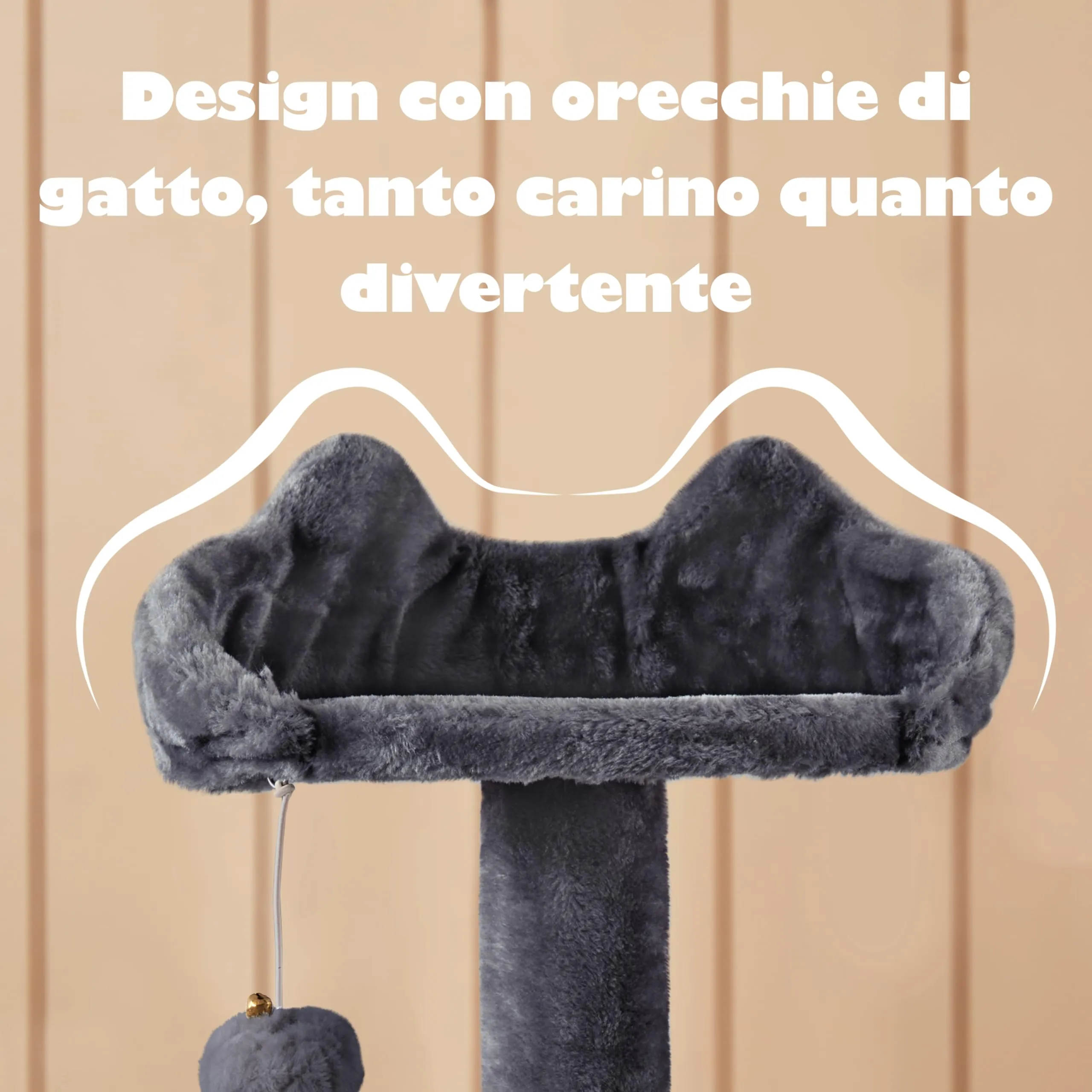 Yaheetech Albero Tiragraffi per Gatti Adulti 139 cm, Grigio Scuro - immagine 8