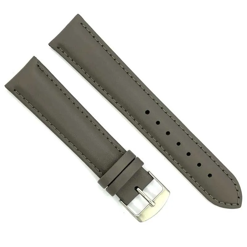Diloy Cinturino Orologio Pelle Liscia Cucita Bombata 302 Grigio 20mm - immagine 2