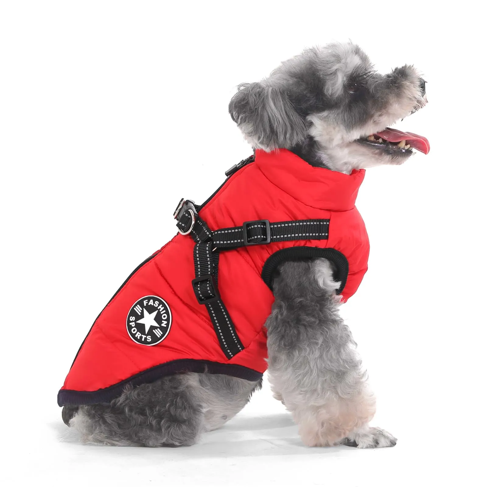 Aywoja Cappotto Invernale per Cani con Pettorina, Impermeabile, Riflettente e Lavabile in Lavatrice - immagine 1