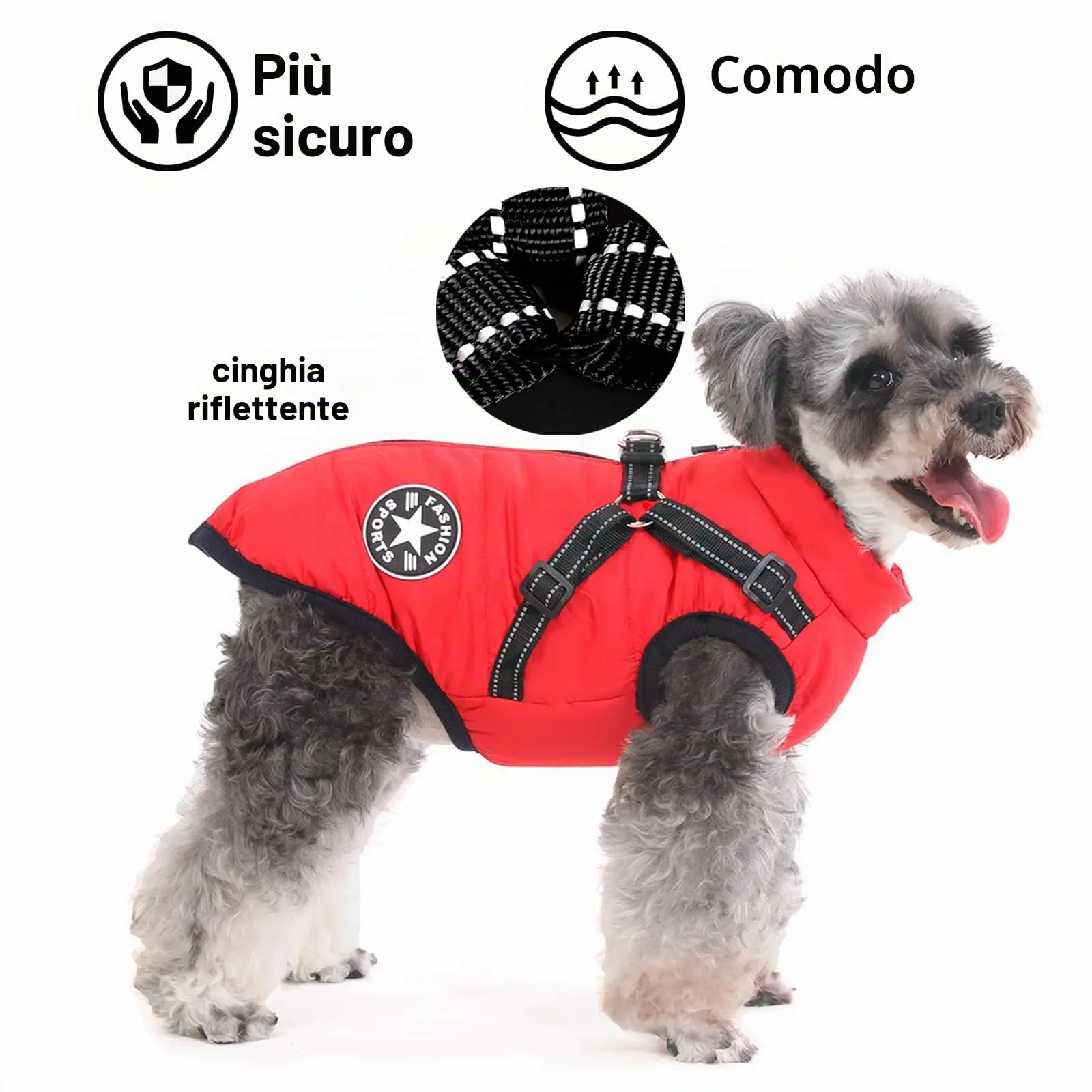 Aywoja Cappotto Invernale per Cani con Pettorina, Impermeabile, Riflettente e Lavabile in Lavatrice - immagine 4